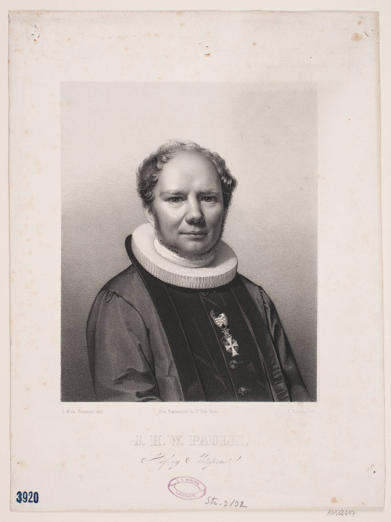 J. H. W. Paulli, Edvard Fortling, 1809-1875