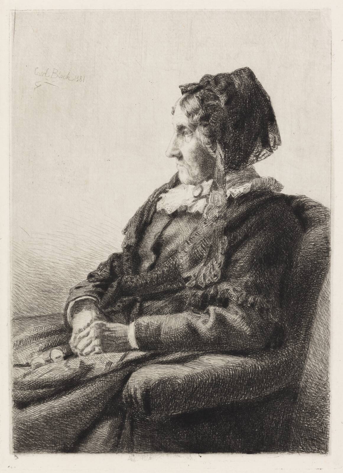 Portrait of the artist's mother, Ida Emilie Ulrikke Henriette Bloch, née Weitzmann, by Carl Bloch, 1881