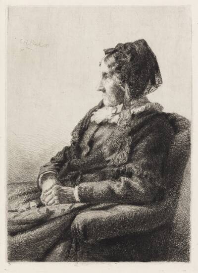 Portræt af kunstnerens moder, Fru Ida Emilie Ulrikke Henriette Bloch, f. Weitzmann