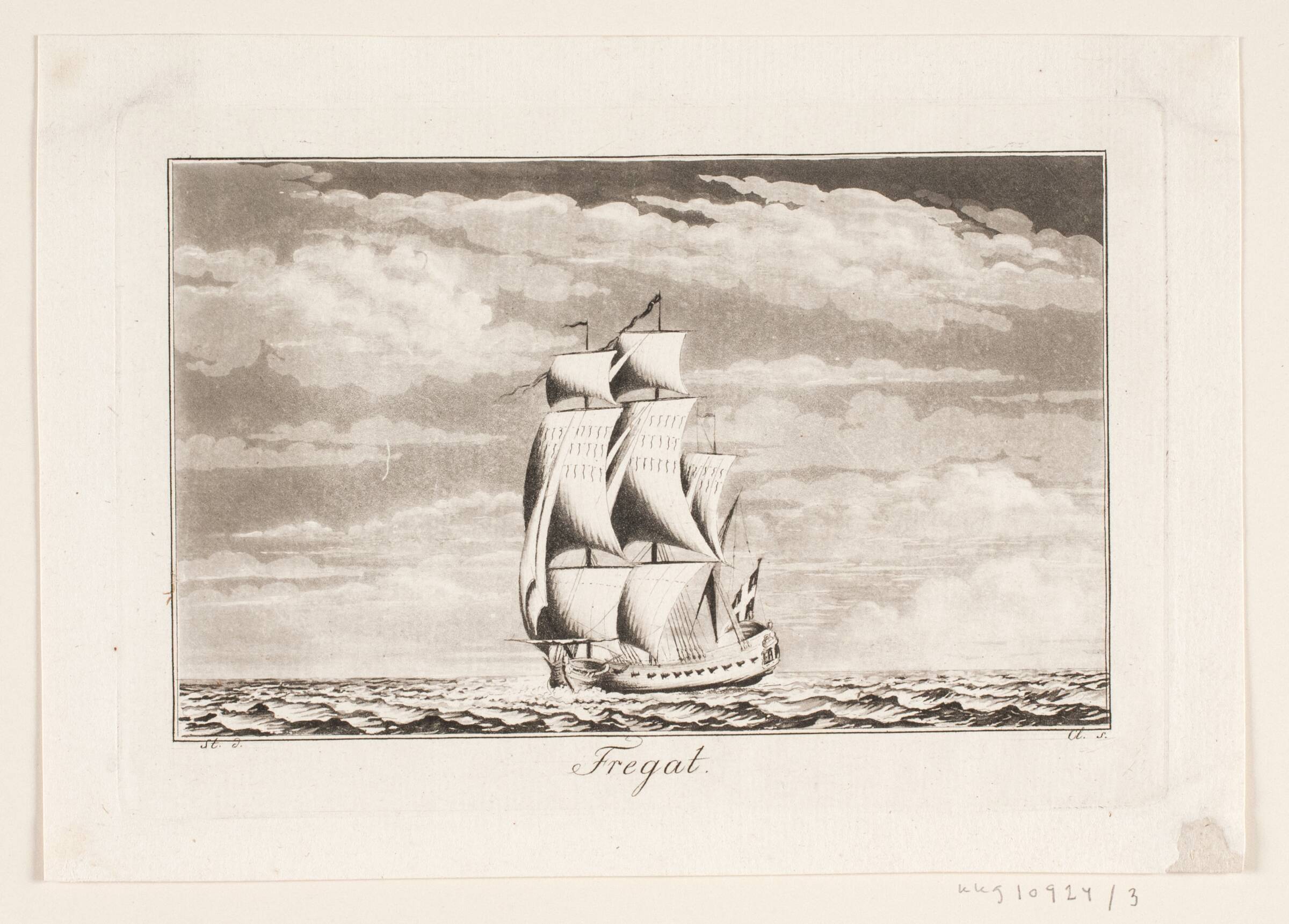 Suite af skibe. Fregat, J.F. Clemens, 1748-1831