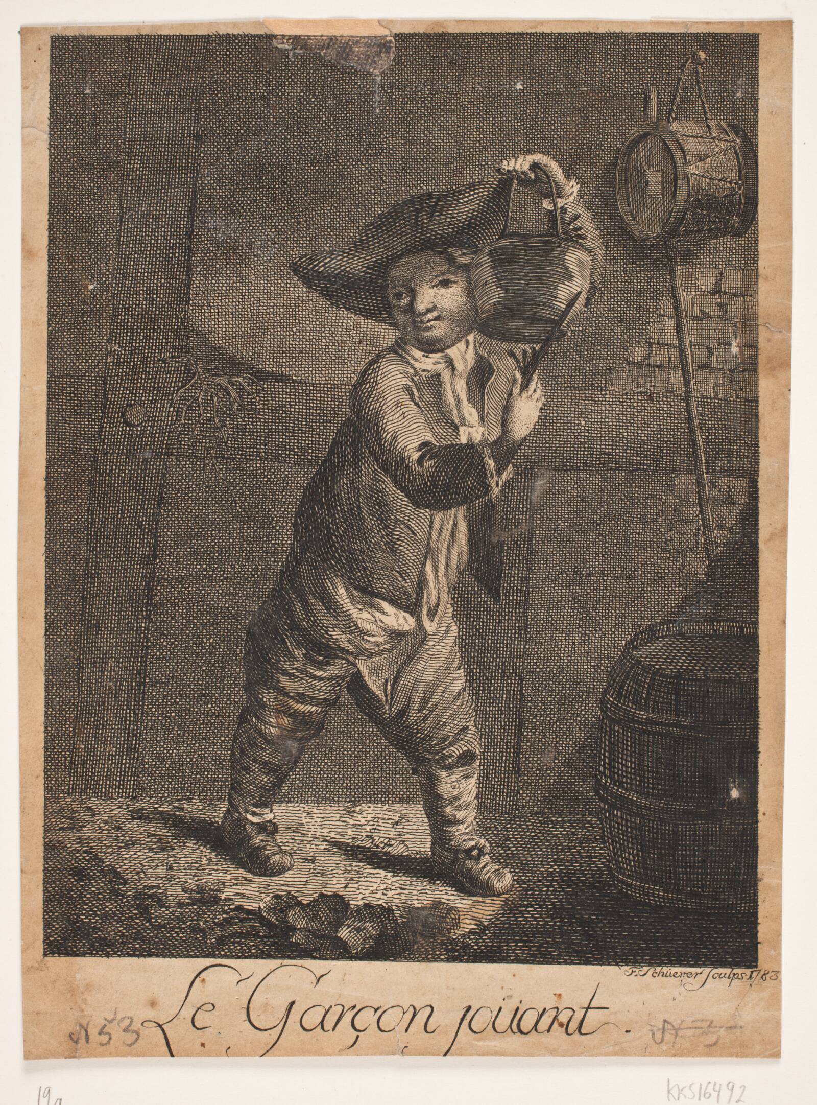 "Le Garcon Jouant", F. Schüerer, 1783
