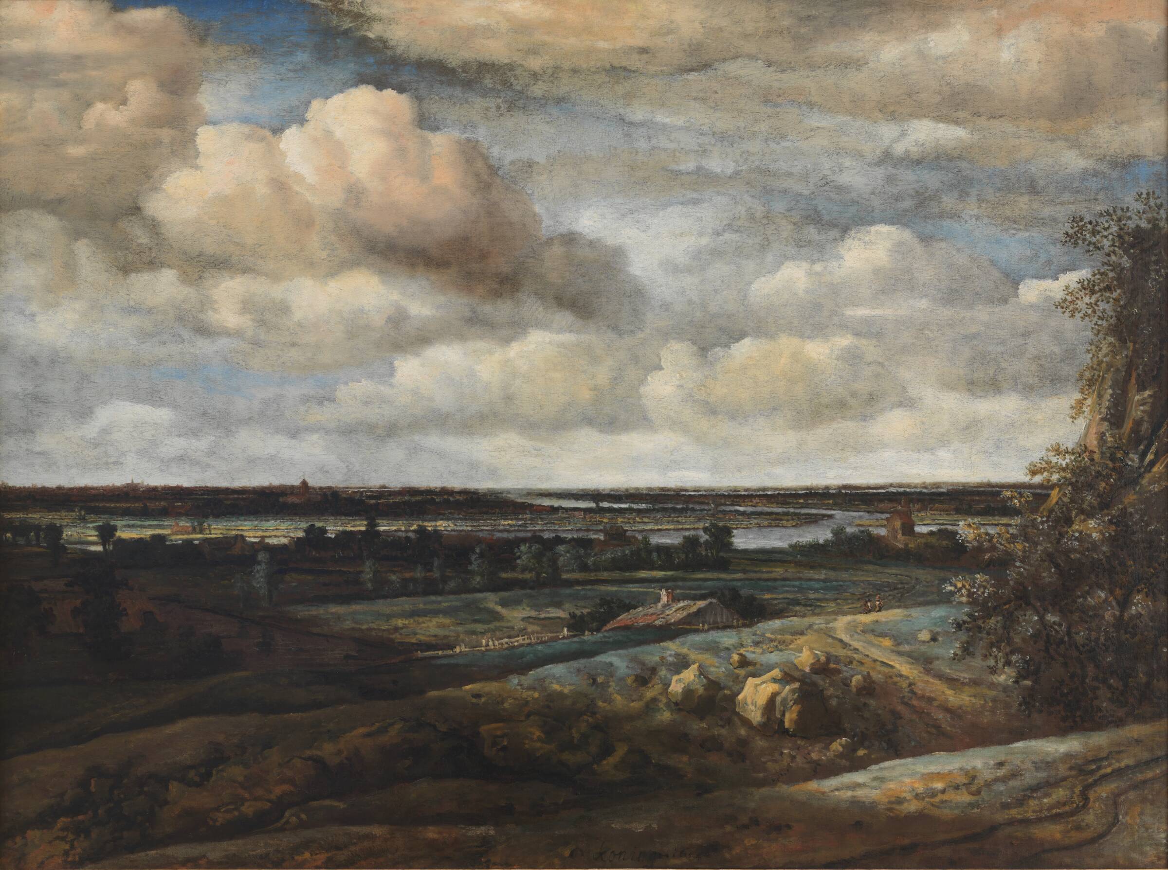 Hollandsk panorama-landskab med Haarlem i det fjerne, Philips Koninck, 1654