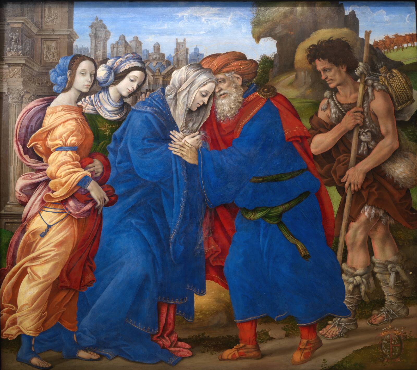 The Meeting of Joachim and Anne outside the Golden Gate of Jerusalem, by Filippino Lippi, 1497