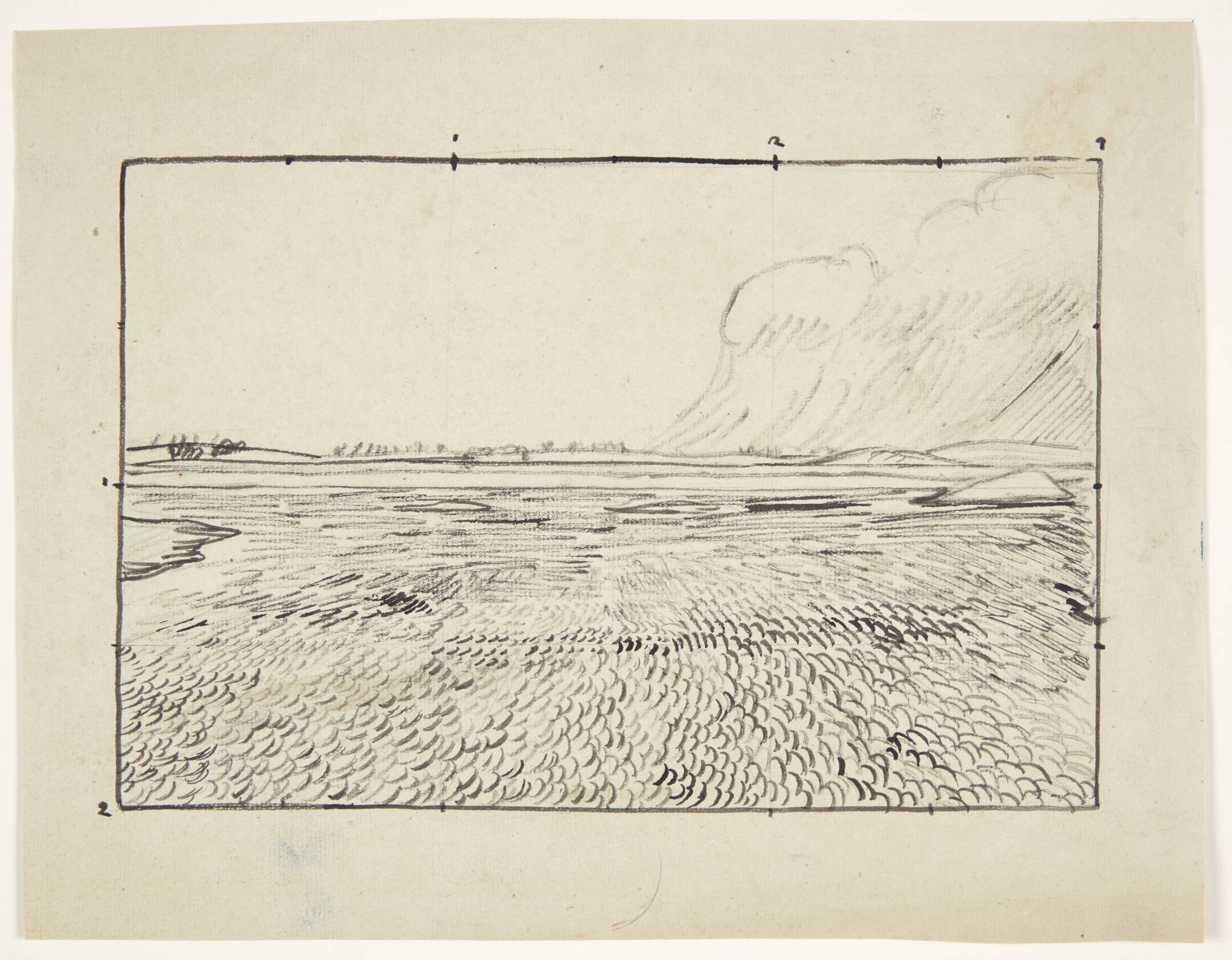 Bygevejr i april. Taarbystranden, Johannes Larsen, 1901