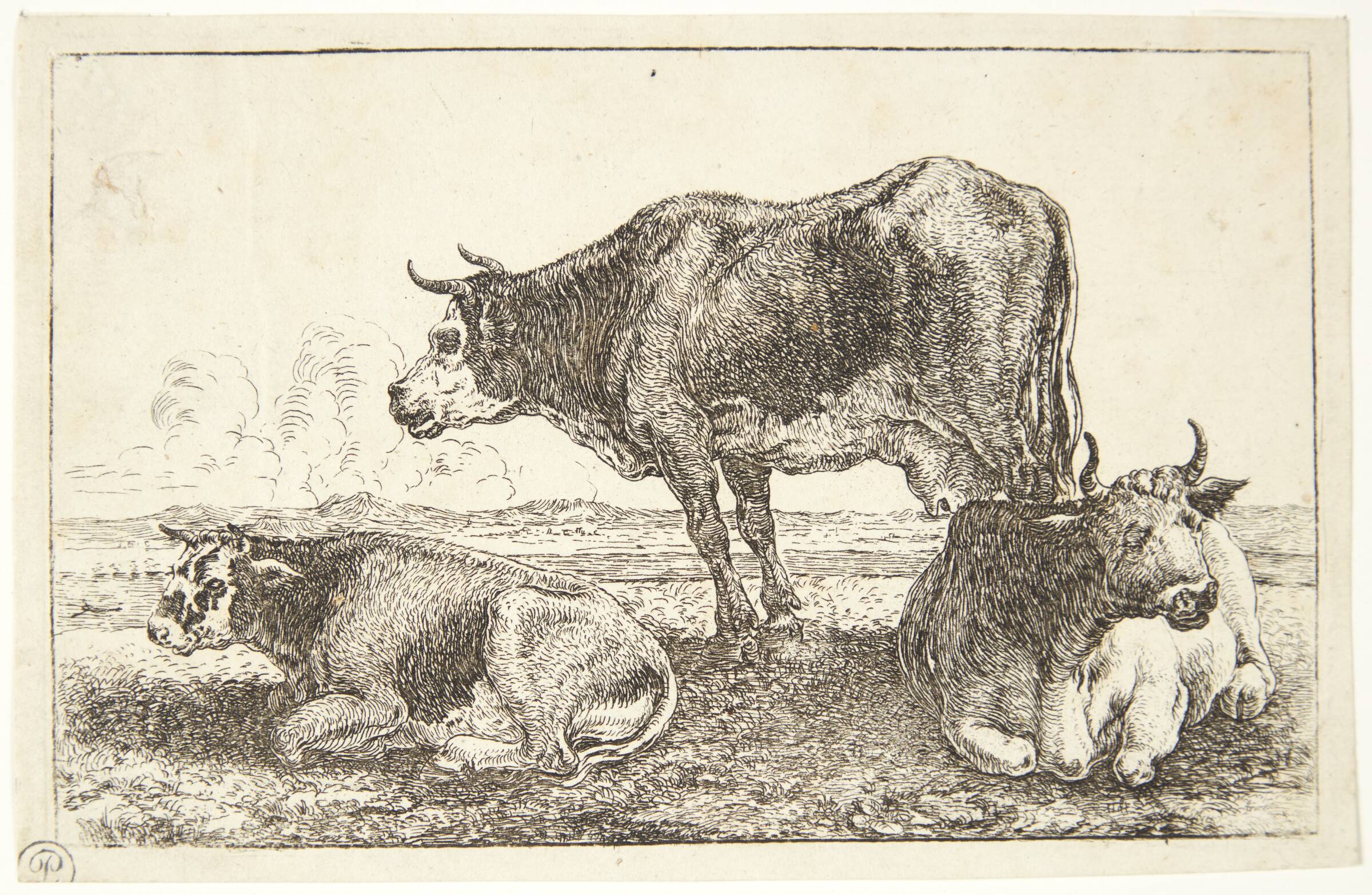 Tre køer, Jan van den Hecke I, 1619-1684