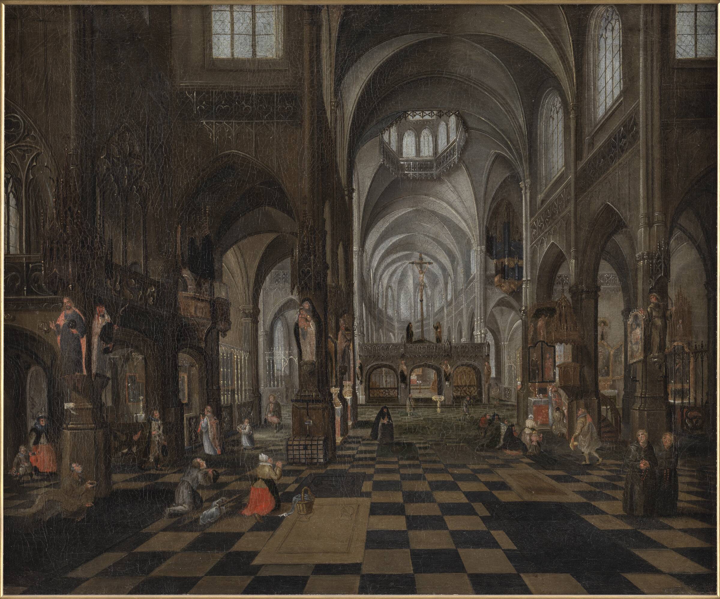 Det indre af en katolsk kirke, Isaak van Nickelen, 1660-1703