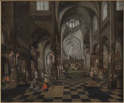 Det indre af en katolsk kirke