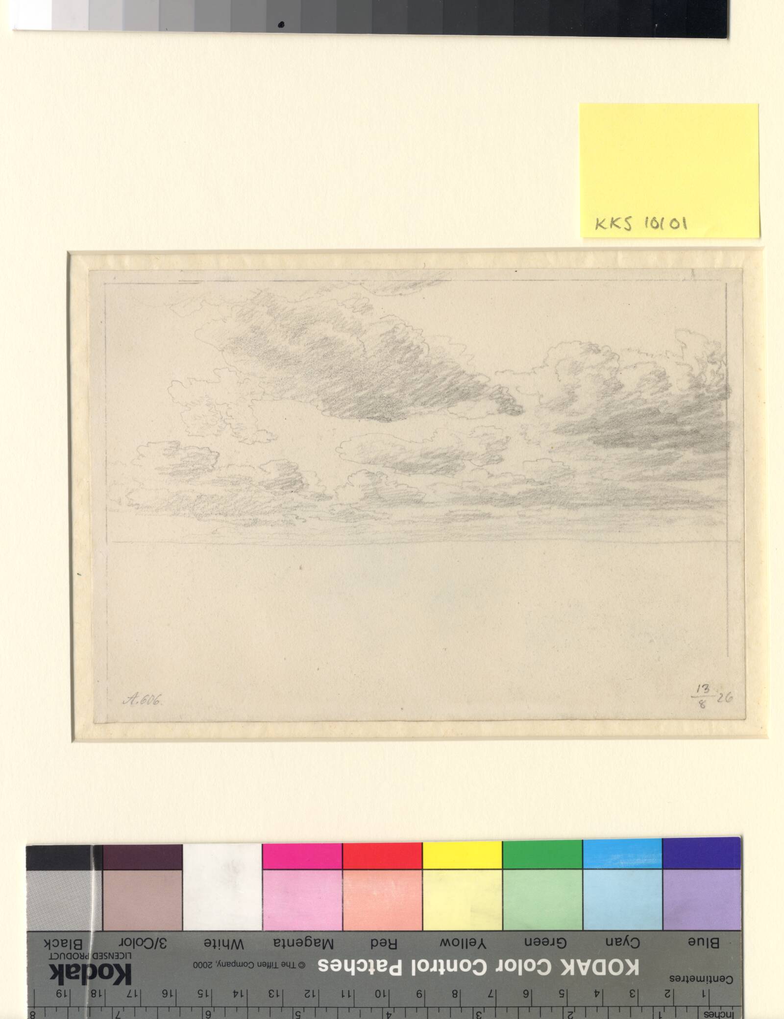 Studie af skyer over havet, C.W. Eckersberg, 1826