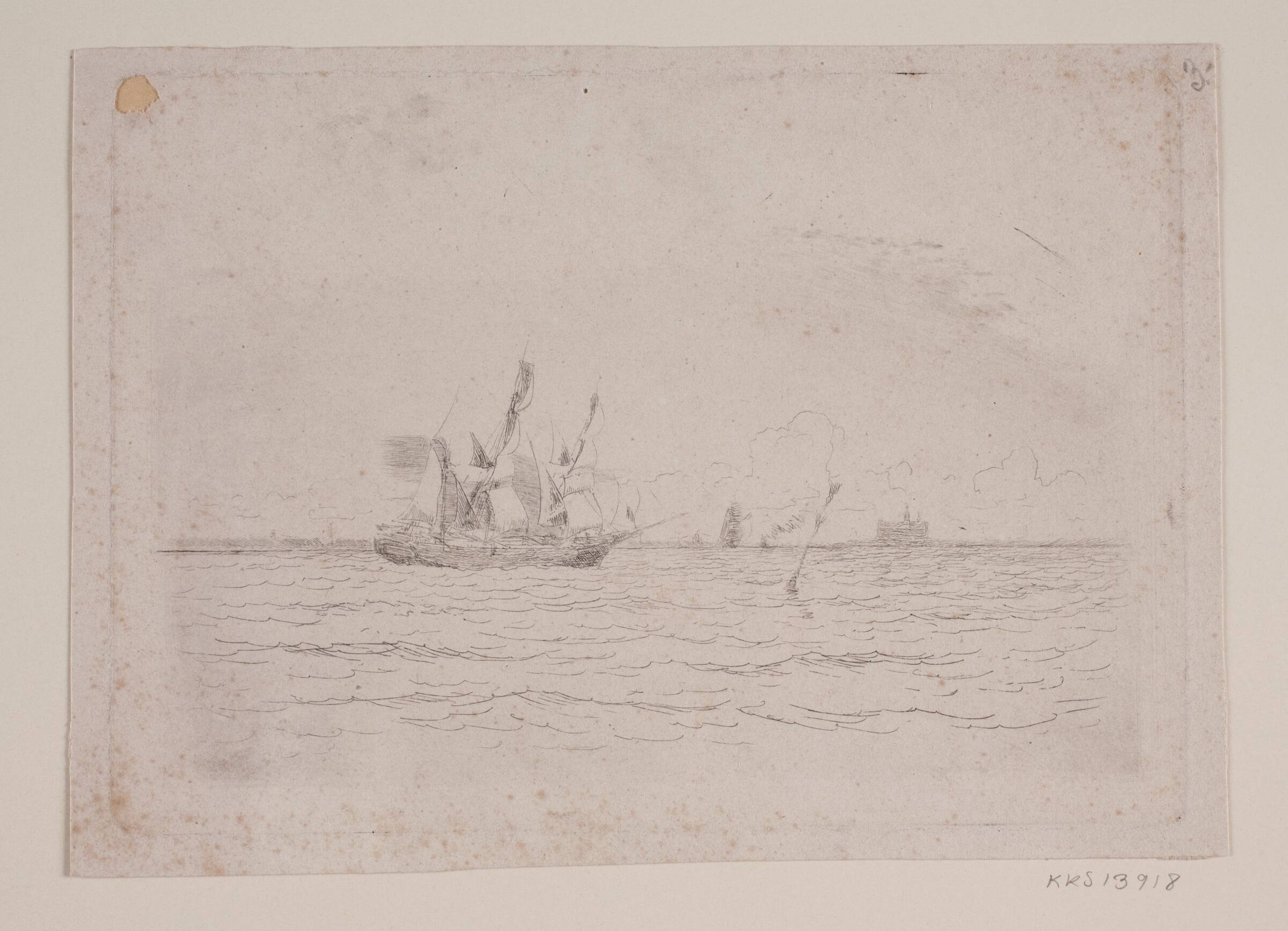 Skibe i sundet, Carl Locher, 1891