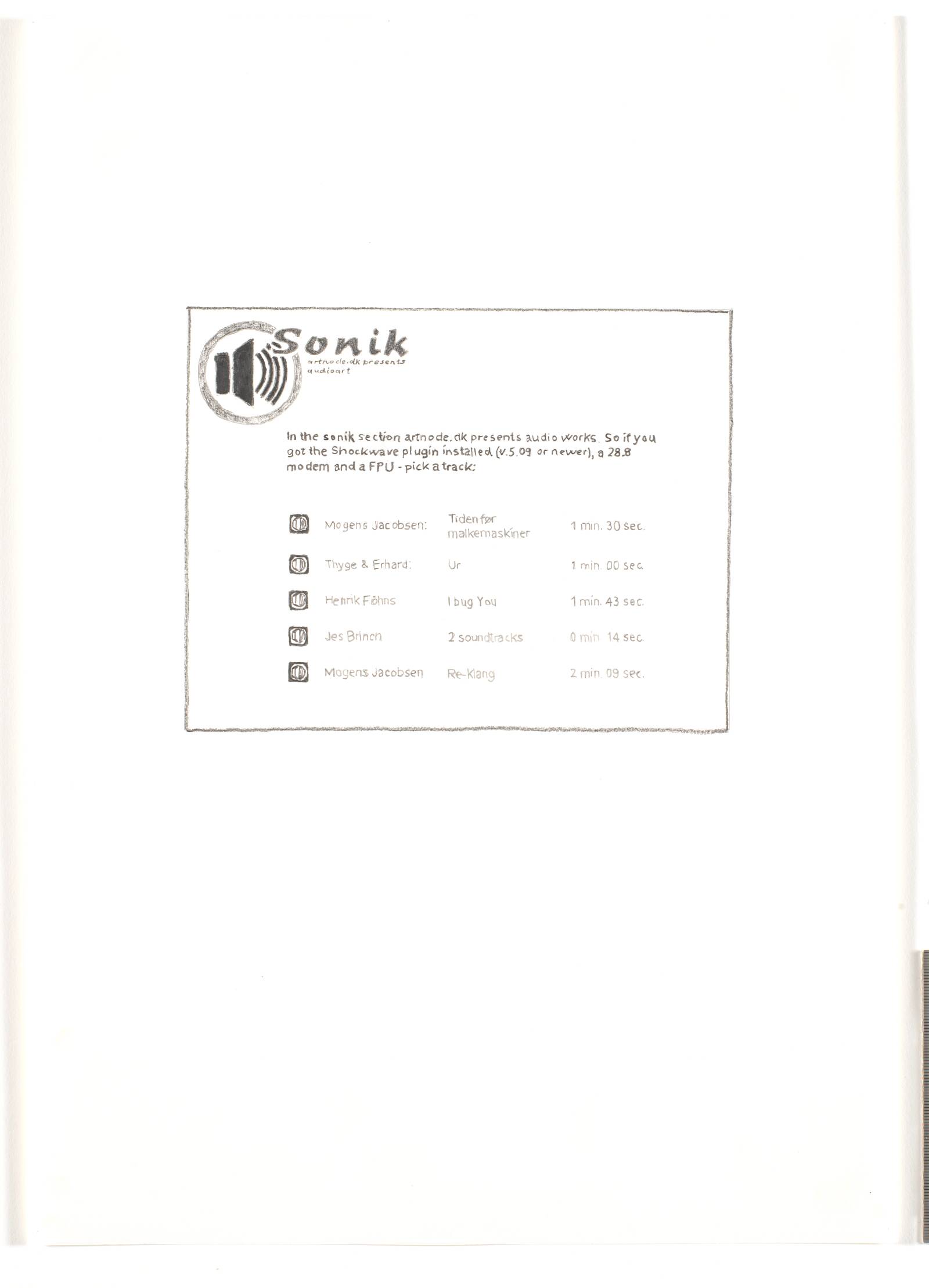 100 tegninger, Artnode, 1998