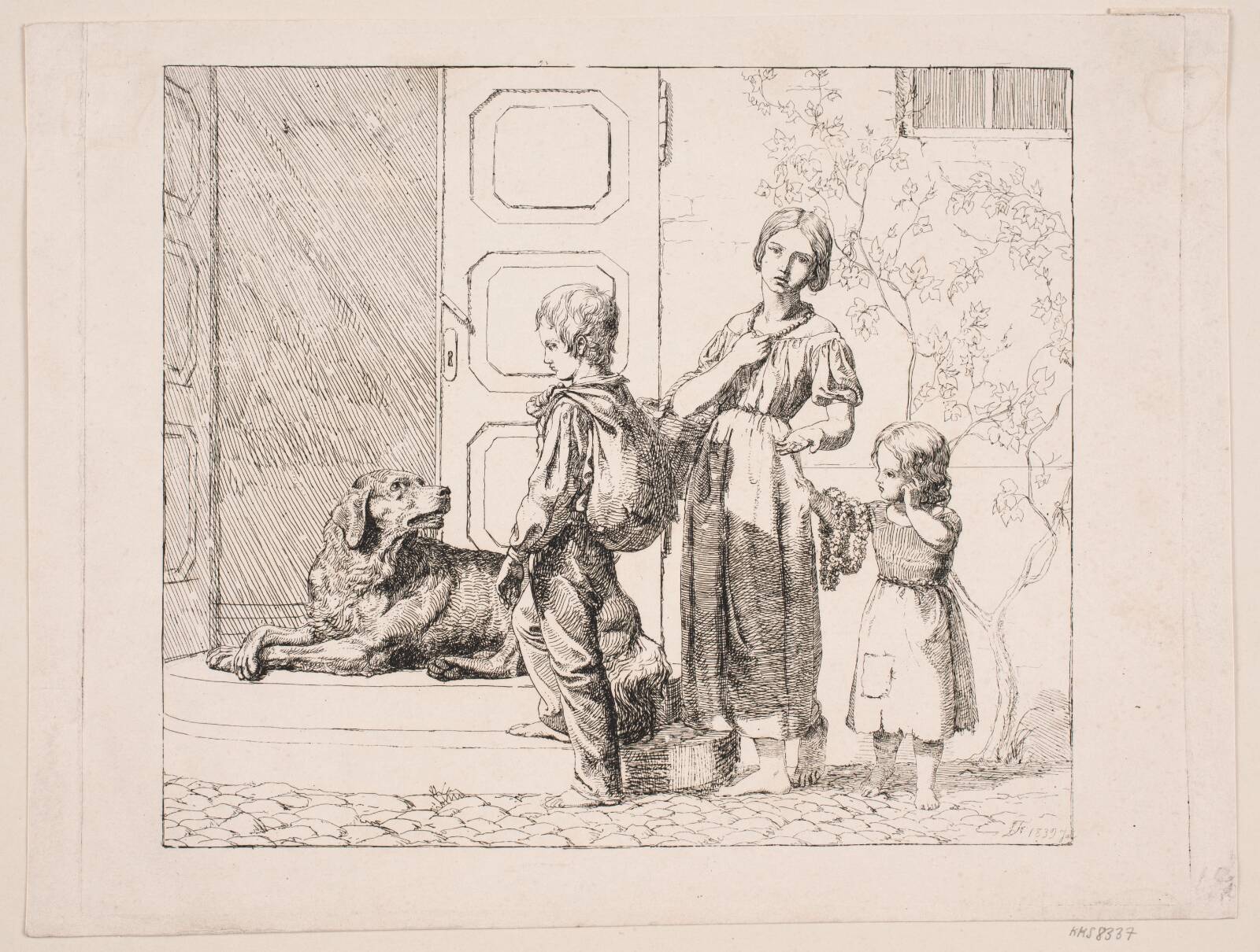 Tre tiggerbørn, Lorenz Frølich, 1839