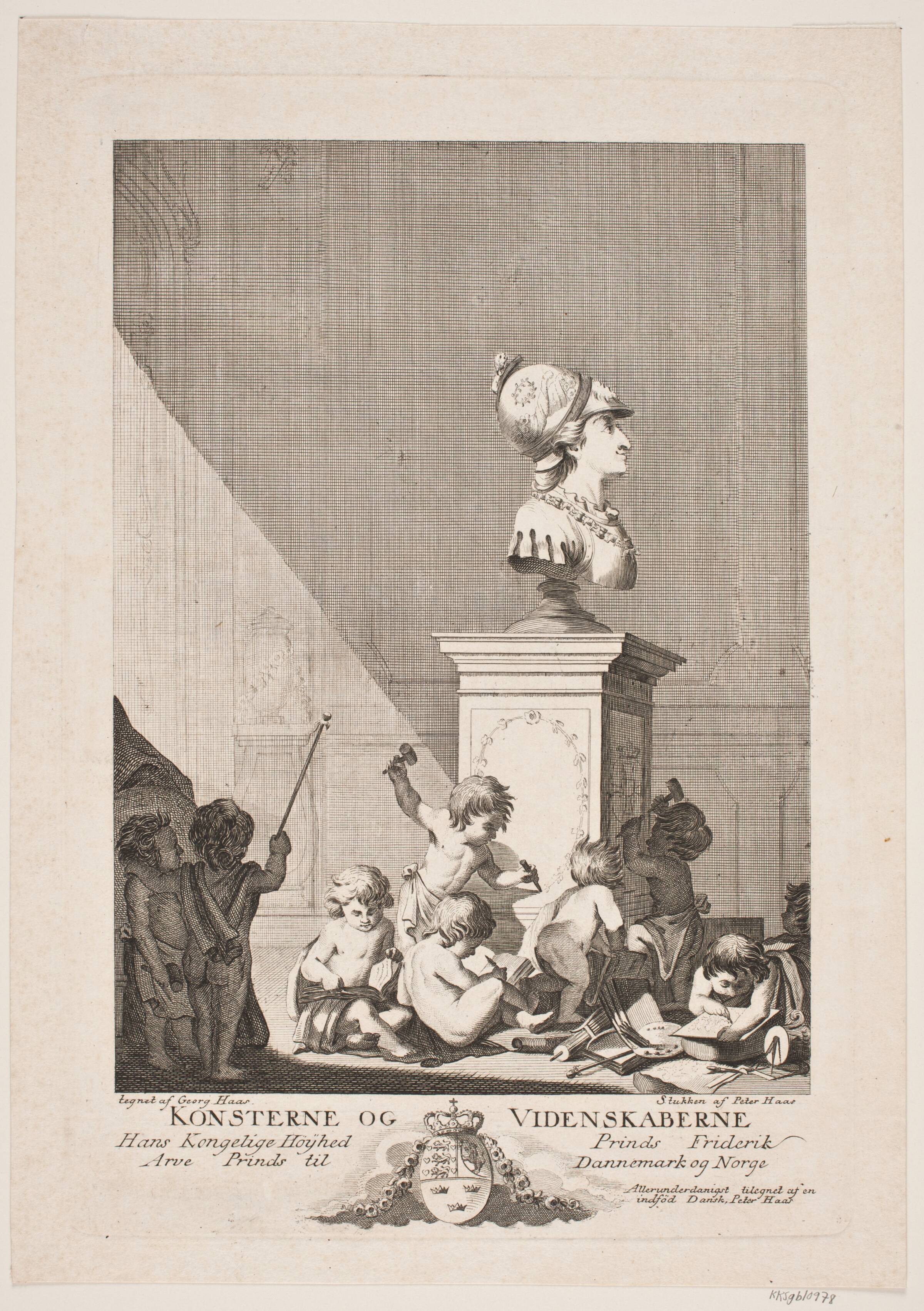 Allegori over arveprins Frederiks beskyttelse af videnskaber og kunster, Peter Haas, 1754-1804