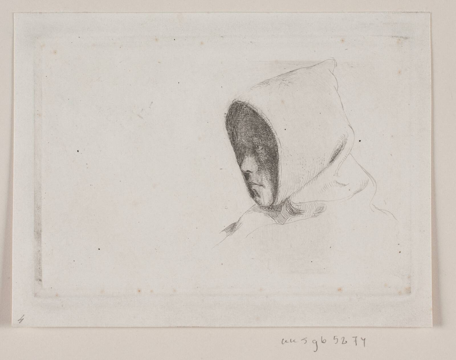 Hoved med munkehætte, Carl Bloch, 1868