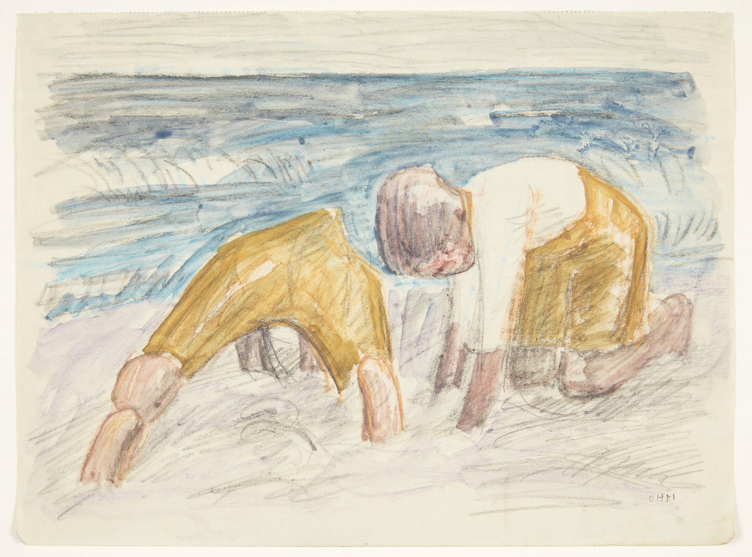 To drenge graver ved stranden (Knud Holm-Møller og hans bror), Olivia Holm-Møller, 1890-1946