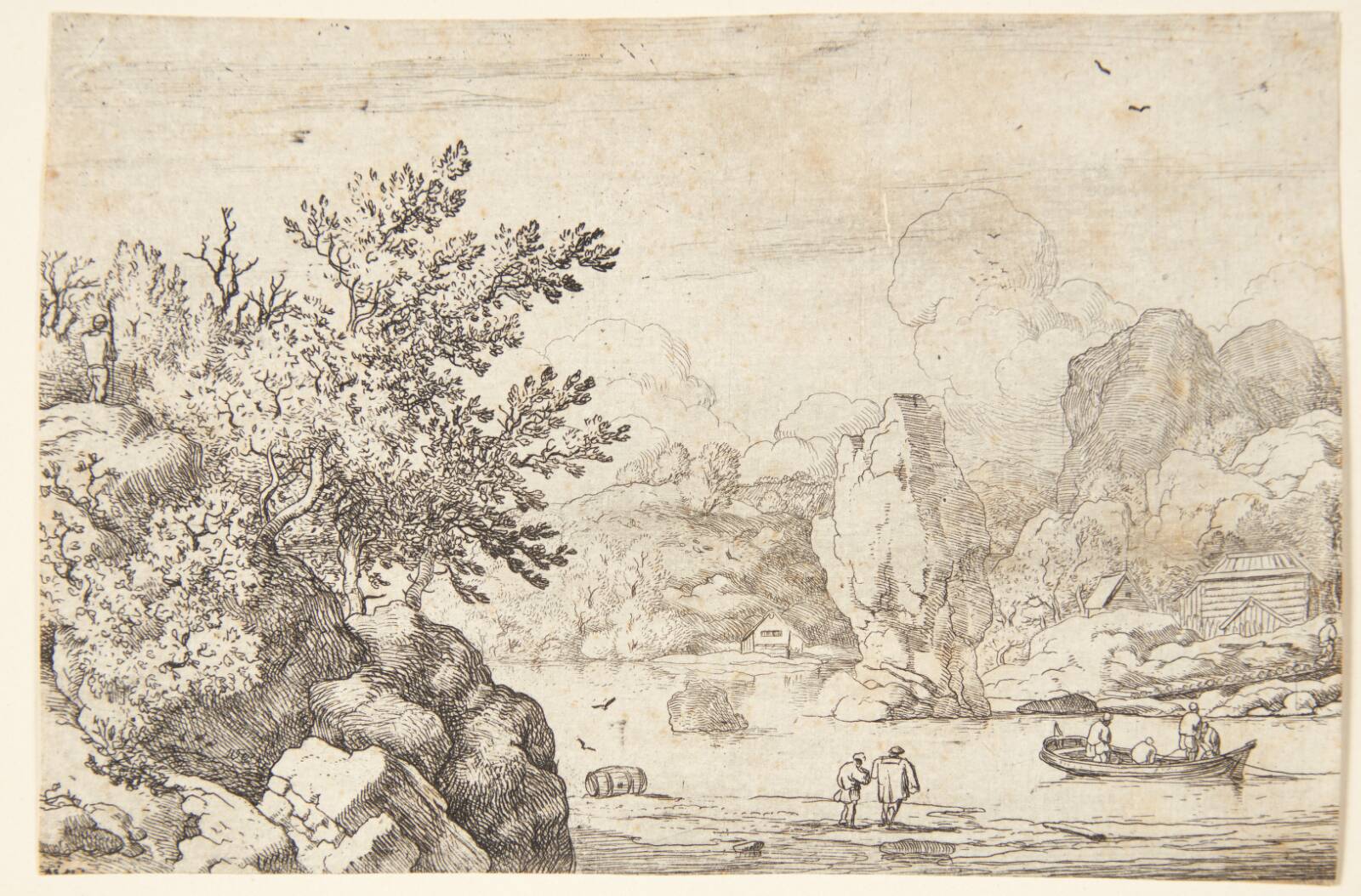 En klippe i en flod, Allaert van Everdingen, 1621-1675
