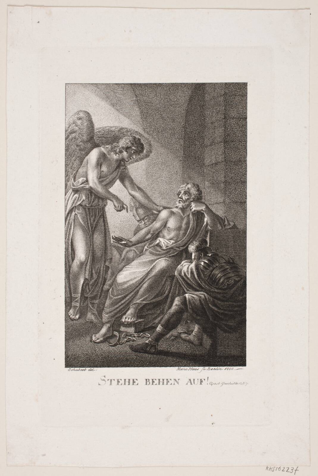 Illustration til Apostlenes Gerninger, 12. vers, by Meno Haas, 1800