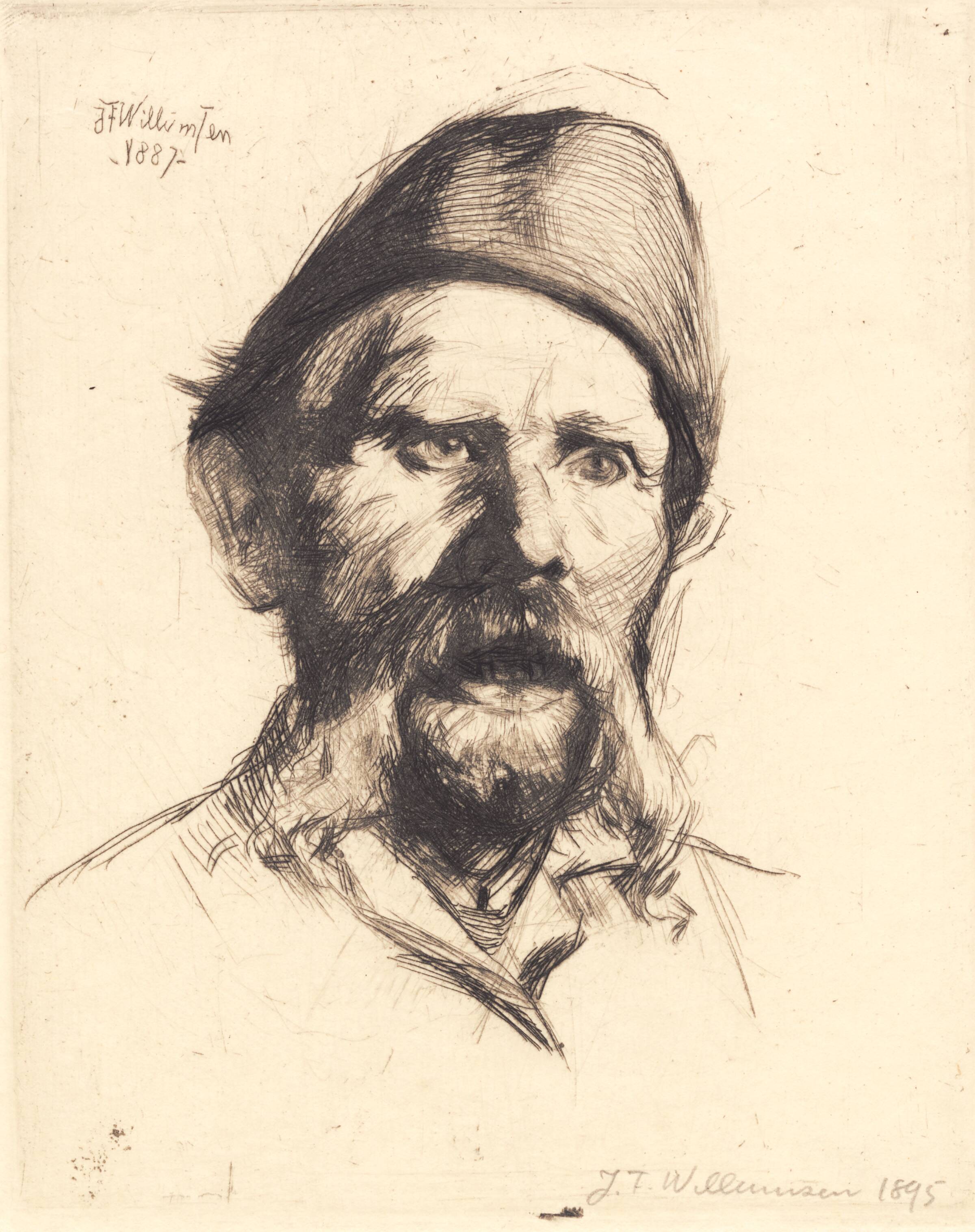 Portræt af overkontrollør ved Frederiksberg hospital Frantz Peter Neidthardt, Frans Schwartz, 1887
