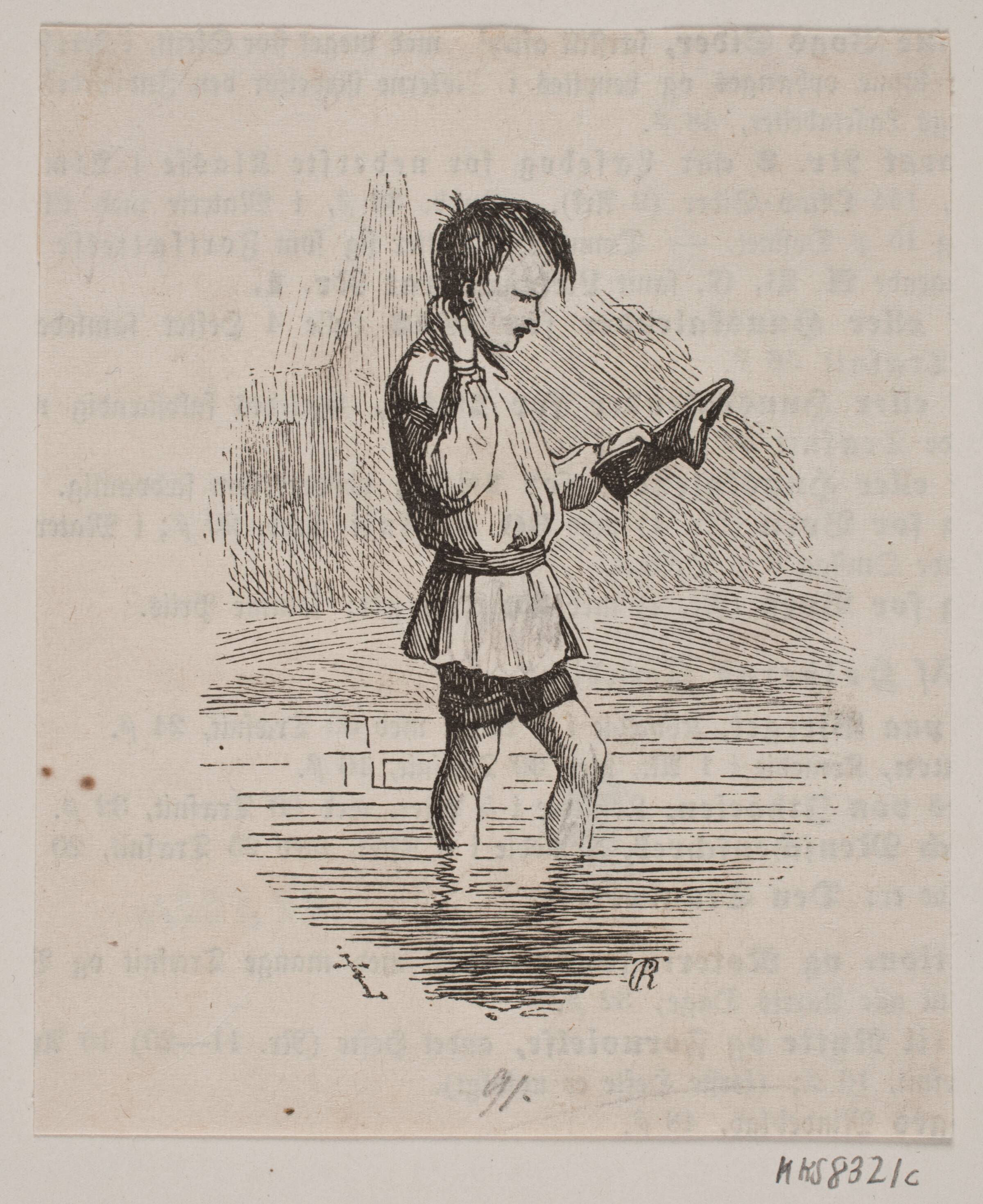 Drengen med skoen, Carl Peter Theodor Rothweiler, 1843