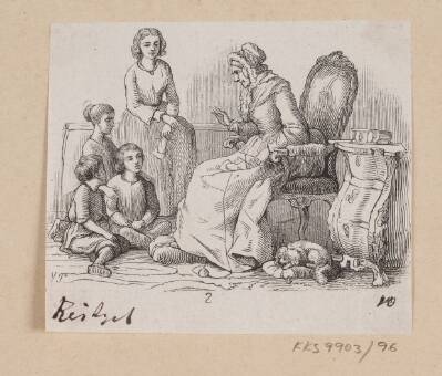Illustration til "Bedstemoder" i H.C. Andersen, "Eventyr og Historier", Bind 2