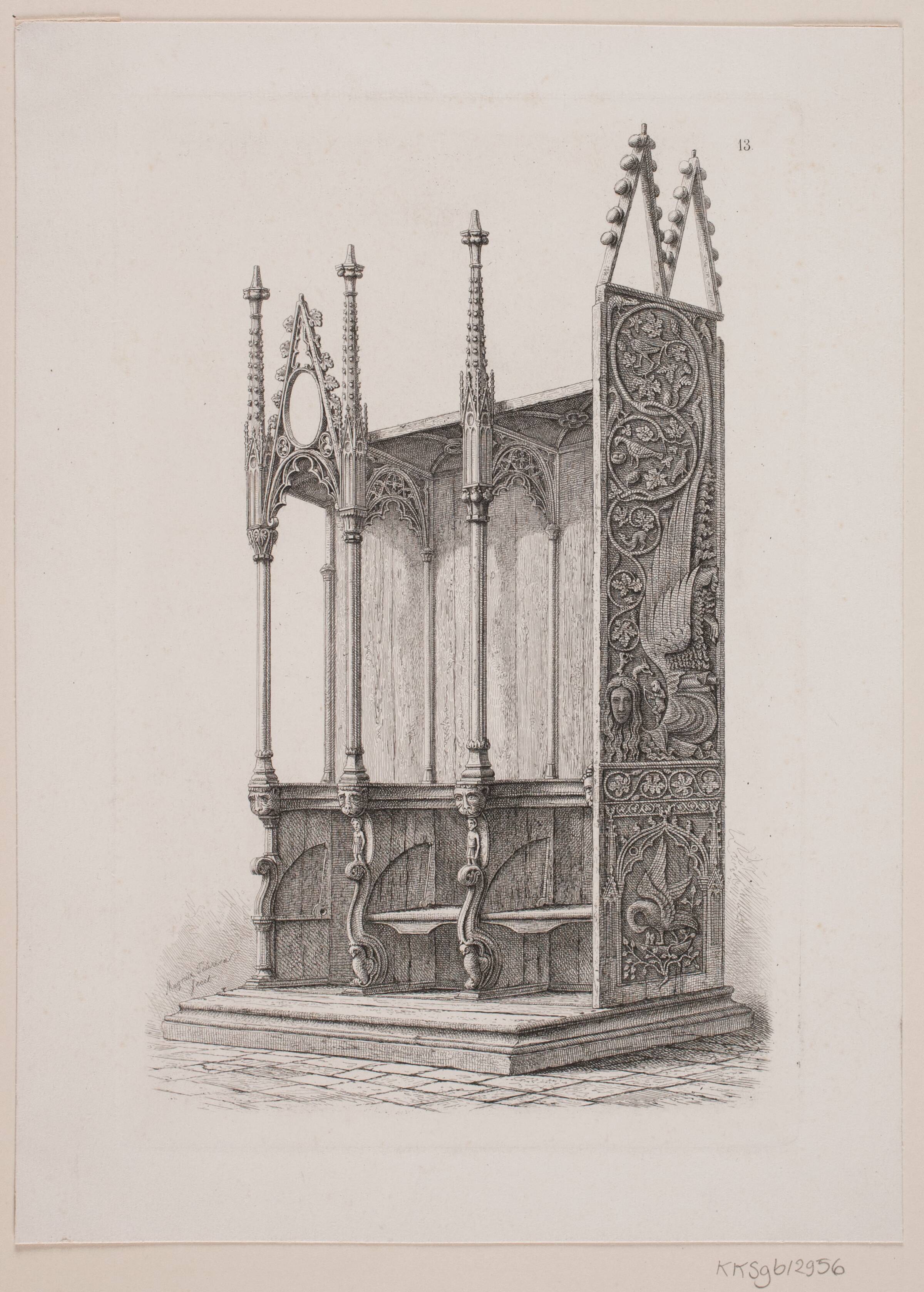Korstol fra Domkirken i Lund, Julius Magnus-Petersen, 1834-1866