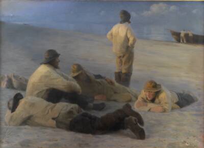 Fiskere på Skagens strand