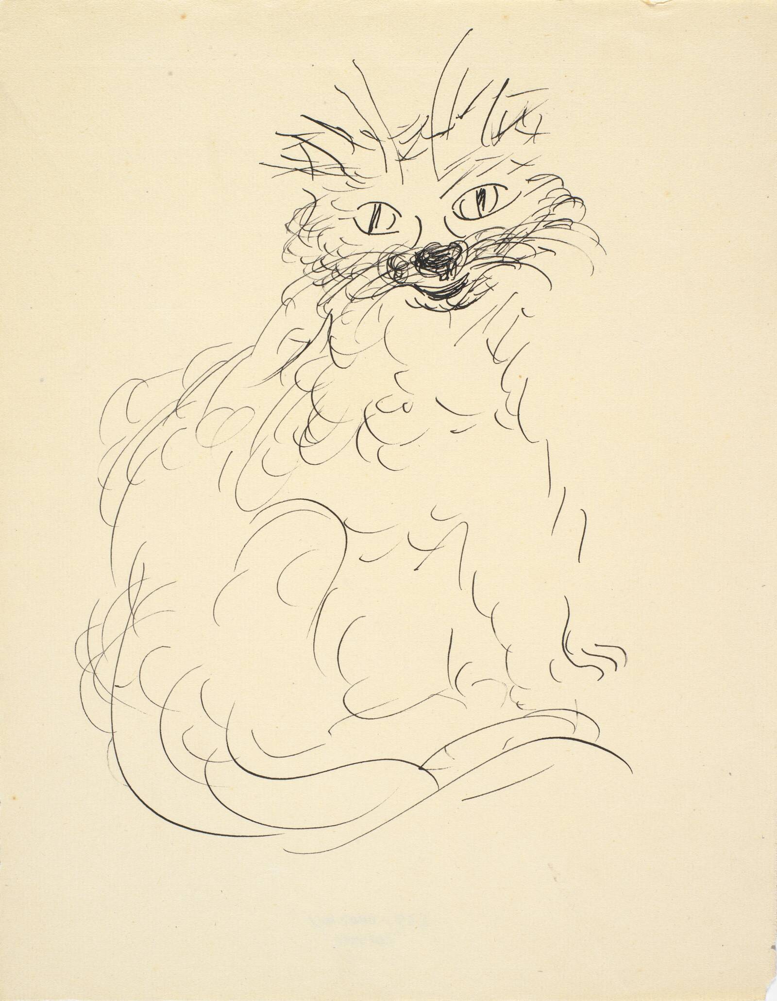 Studie af siddende kat, Richard Mortensen, 1942-1945