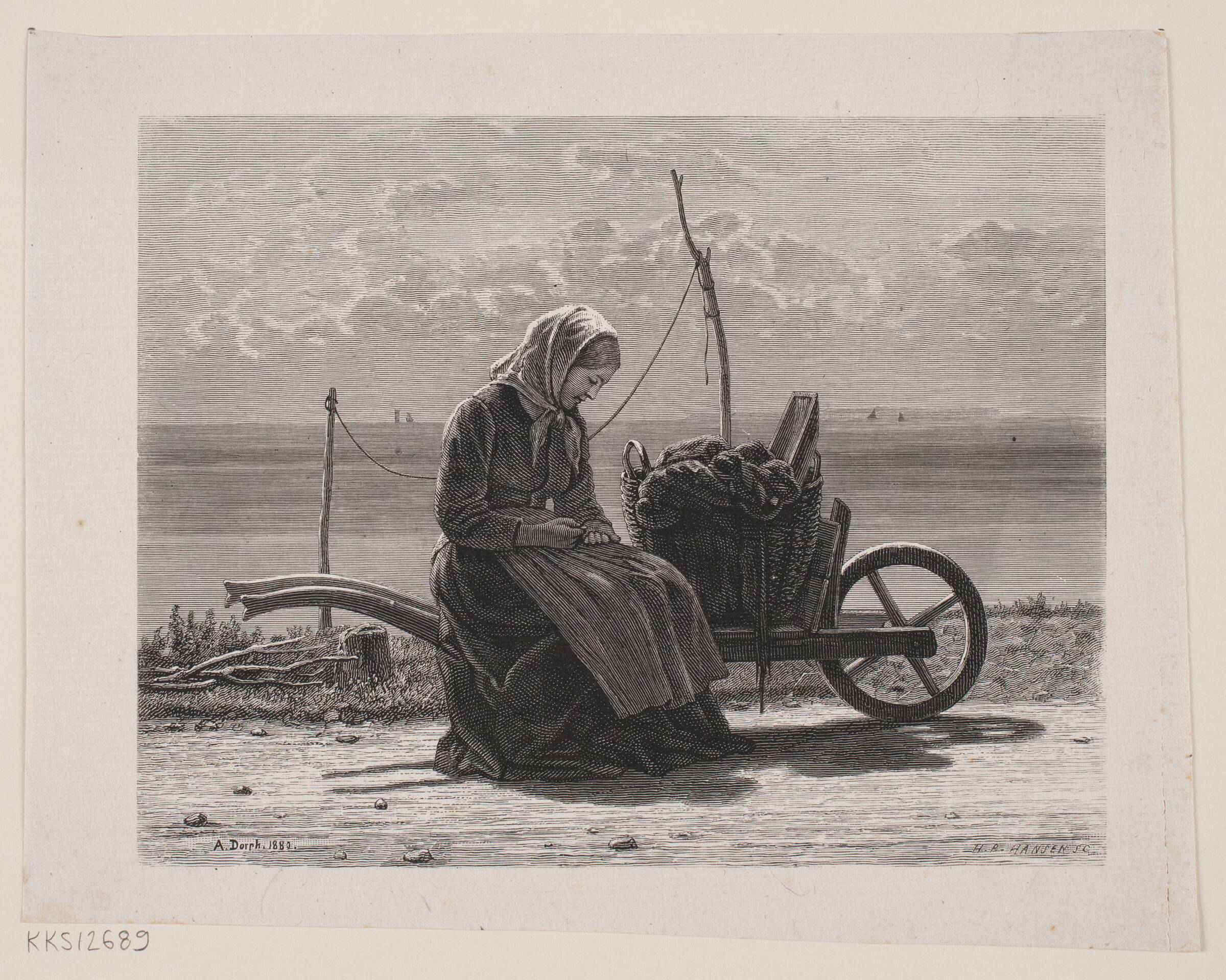 Fiskerpige, H.P. Hansen, 1829-1899