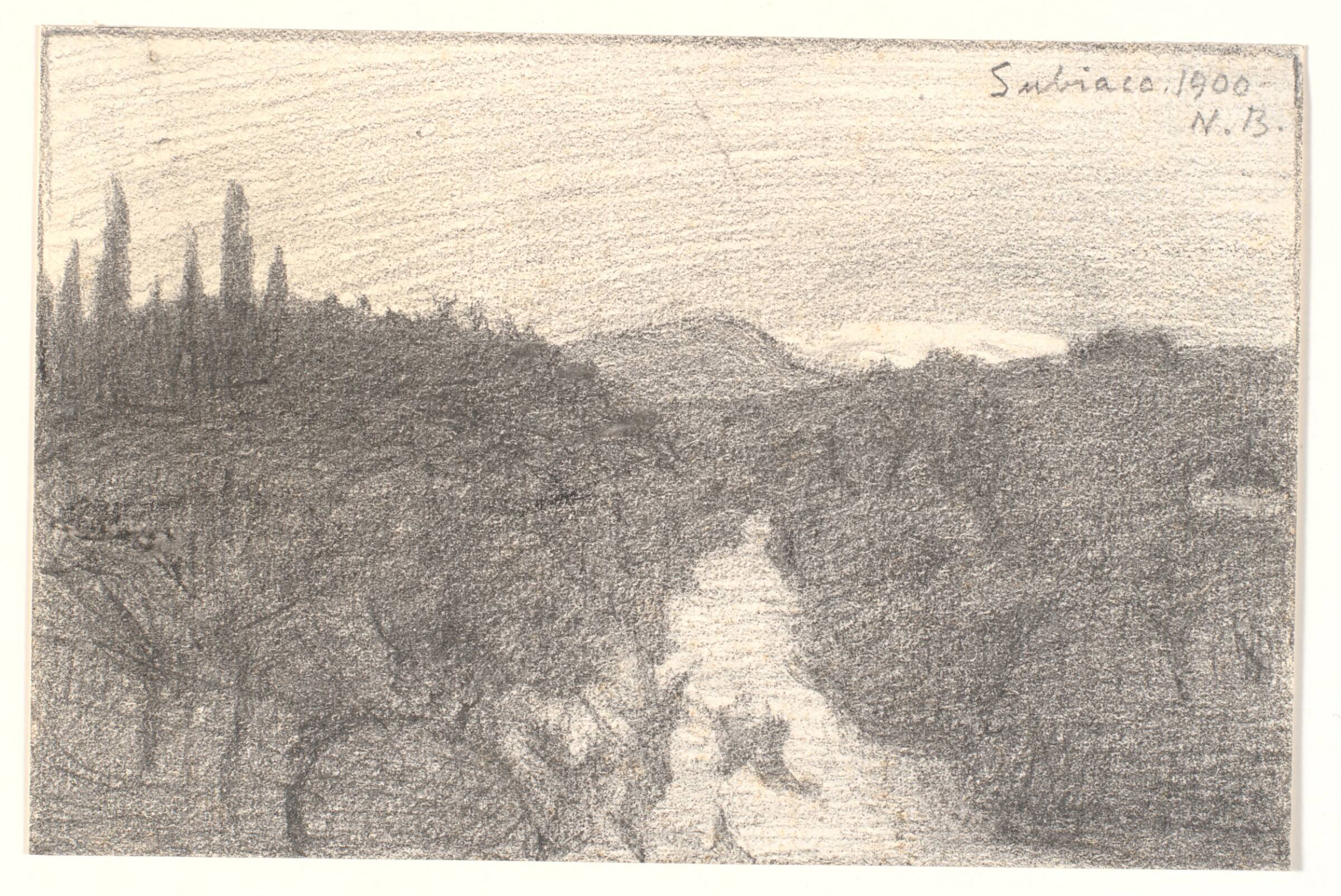 Italiensk landskab, Niels Bjerre, 1900