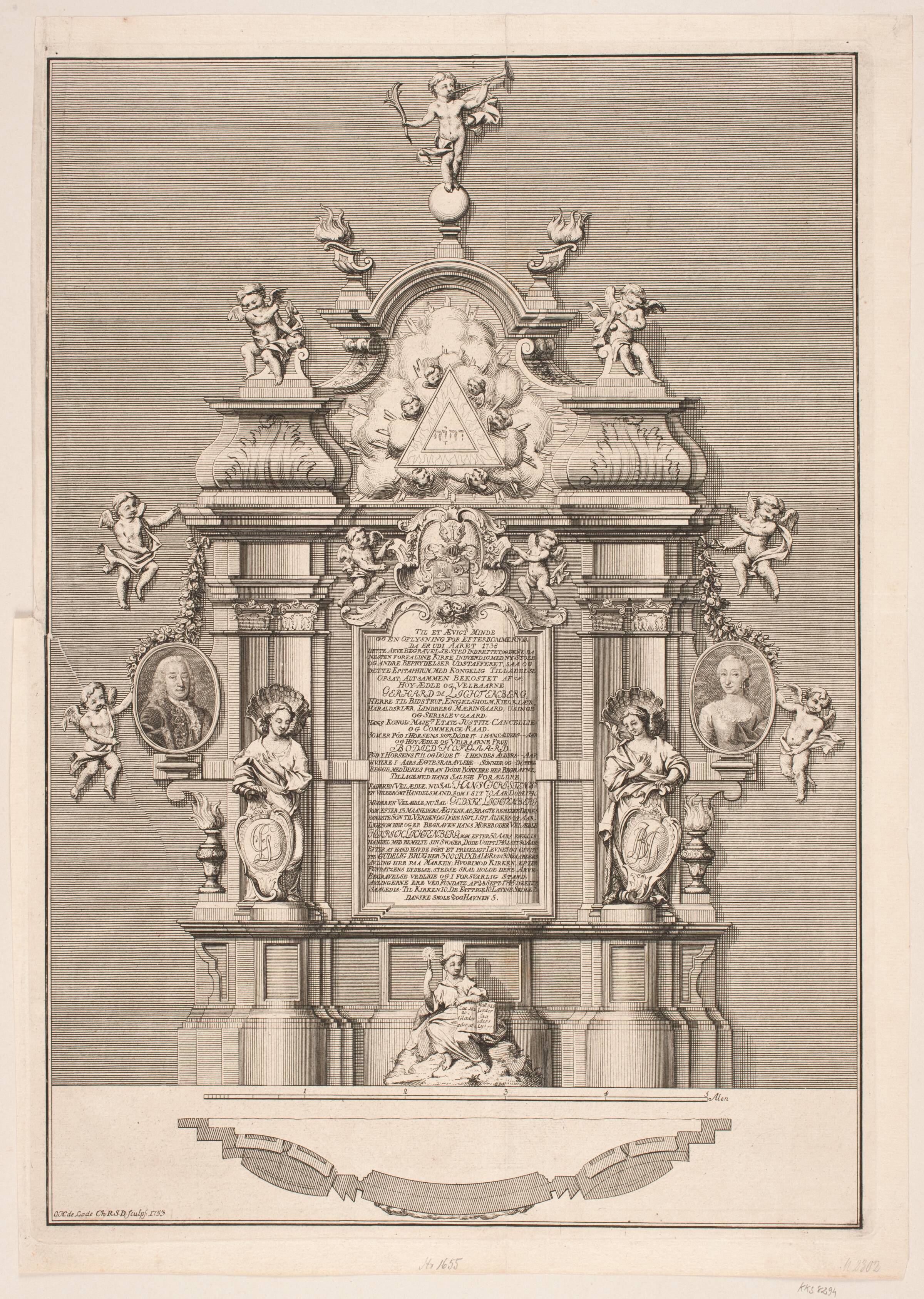 G. de Lichtenbergs Gravmæle i Klosterkirken i Horsens, Odvardt Helmoldt de Lode, 1753
