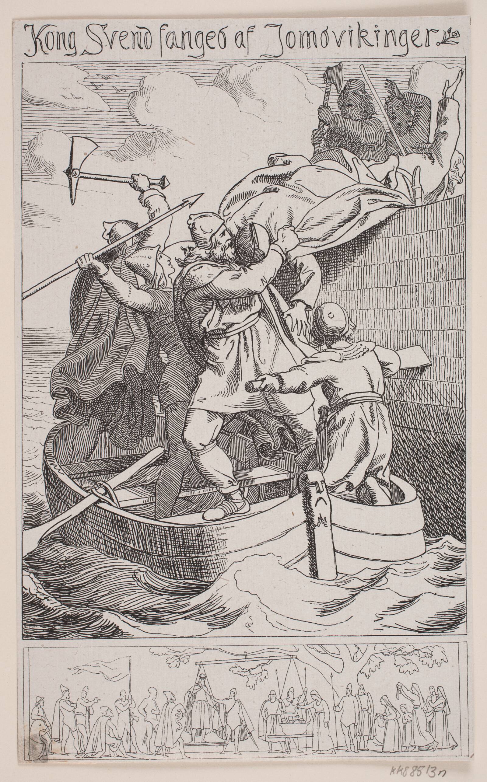 Kong Svend fanges af Jomsvikinger, Balzer Dahl, 1853