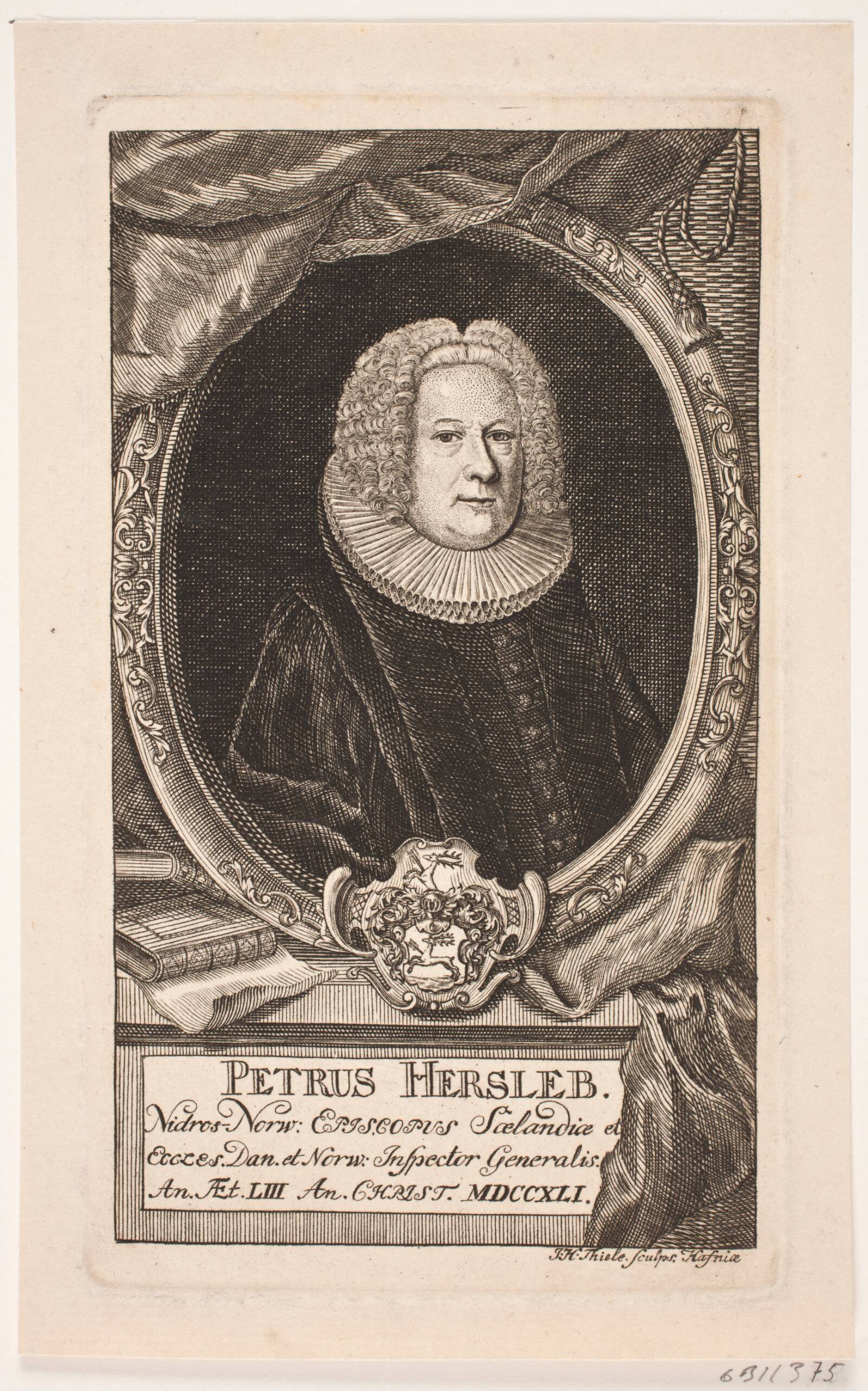 Biskop Peder Hersleb, Johan Herman Thiele, 1741