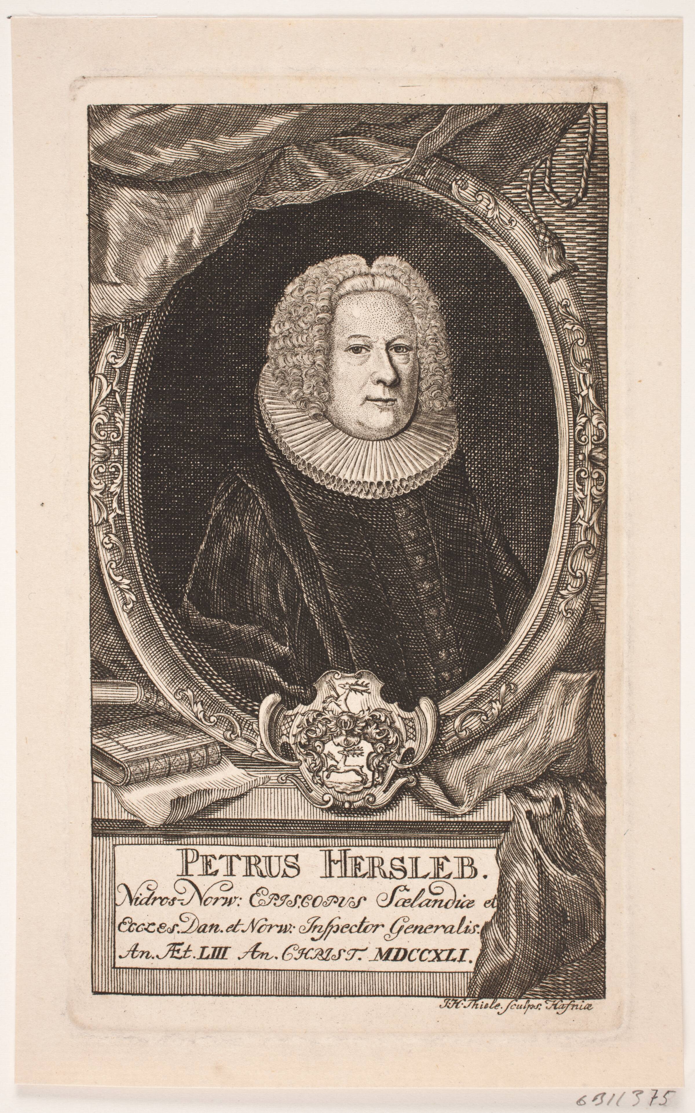 Biskop Peder Hersleb, Johan Herman Thiele, 1741