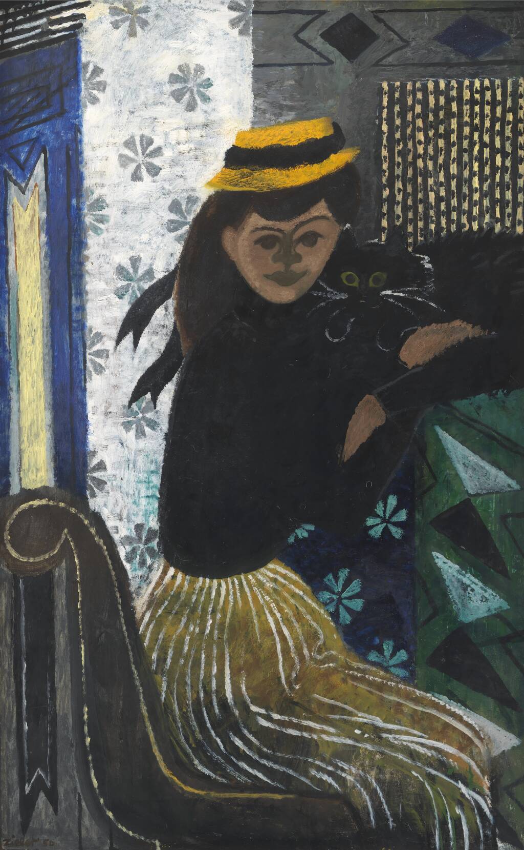 With a Yellow Hat and a Cat