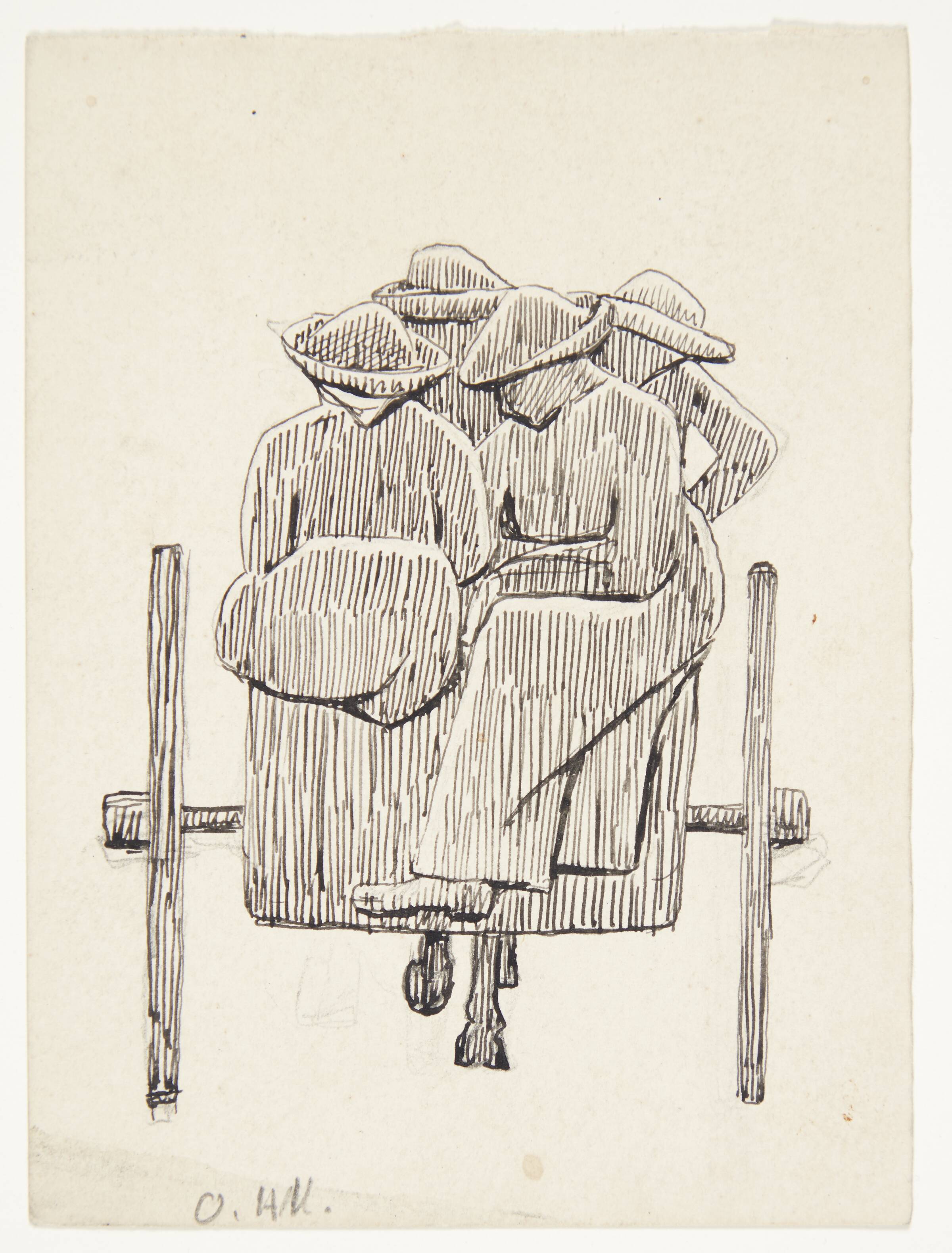 Fire kvinder på en kærre, Olivia Holm-Møller, 1905-1910