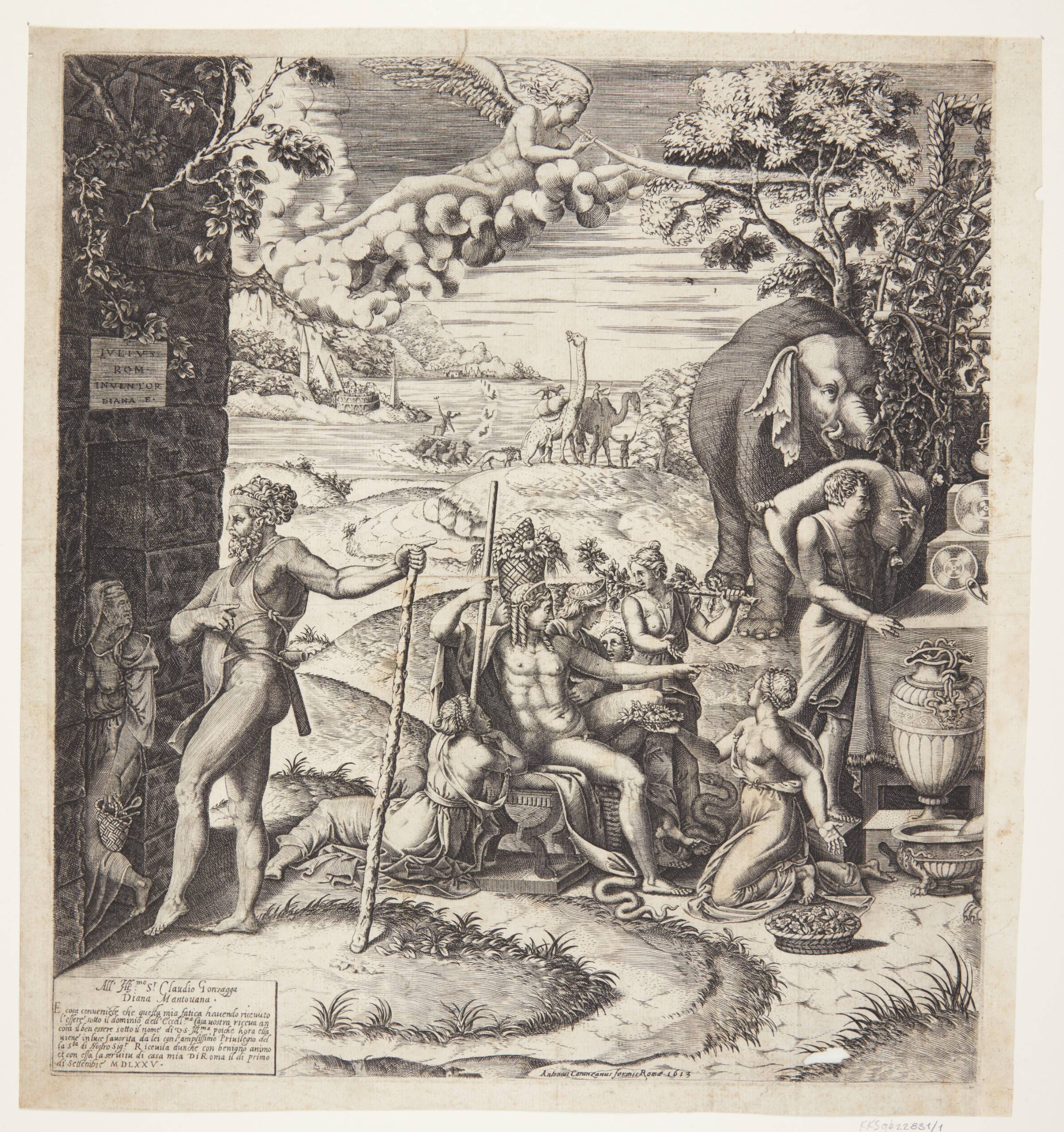 Forberedelser til Amor og Psyches bryllup, Diana Scultori, 1575