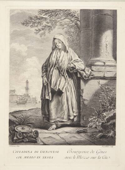Kvinde fra Genova (Bourgeoise de Gênes avec le Mezzo sur la tête)