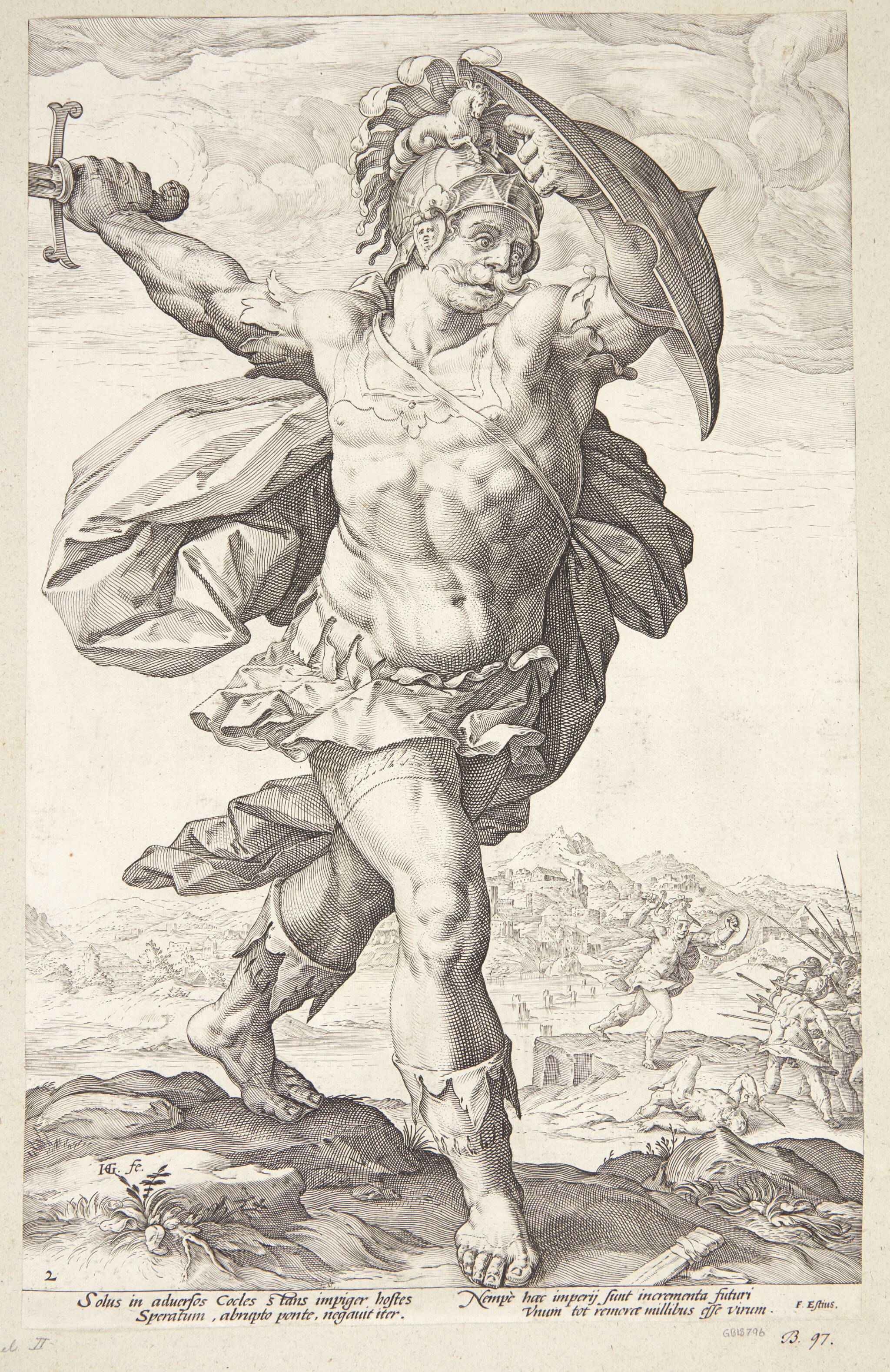 Horatius Cocles, 1586, Hendrick Goltzius, Hendrick Goltzius | SMK Open