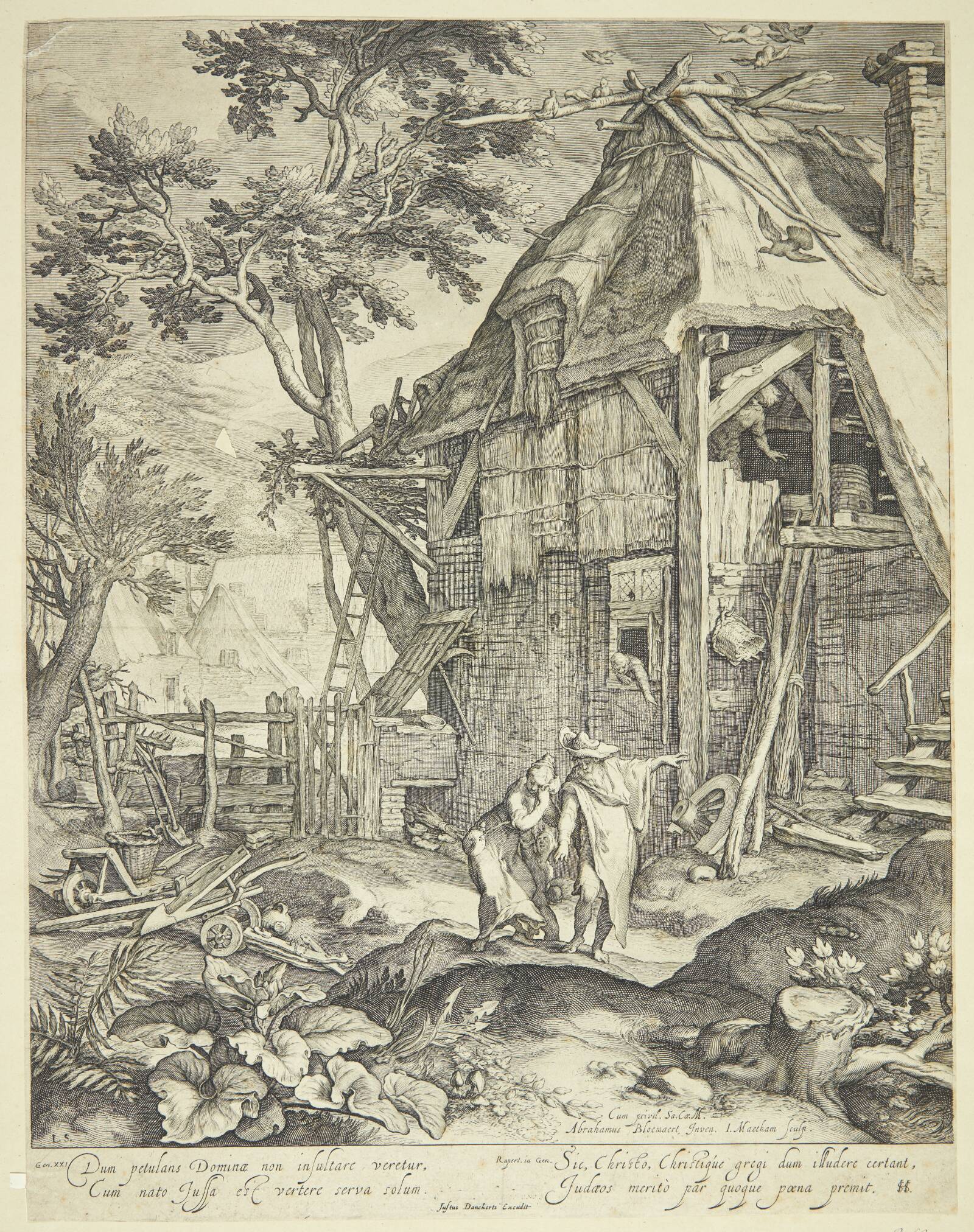Abraham, der sender Hagar bort, Jacob Matham, 1571-1631