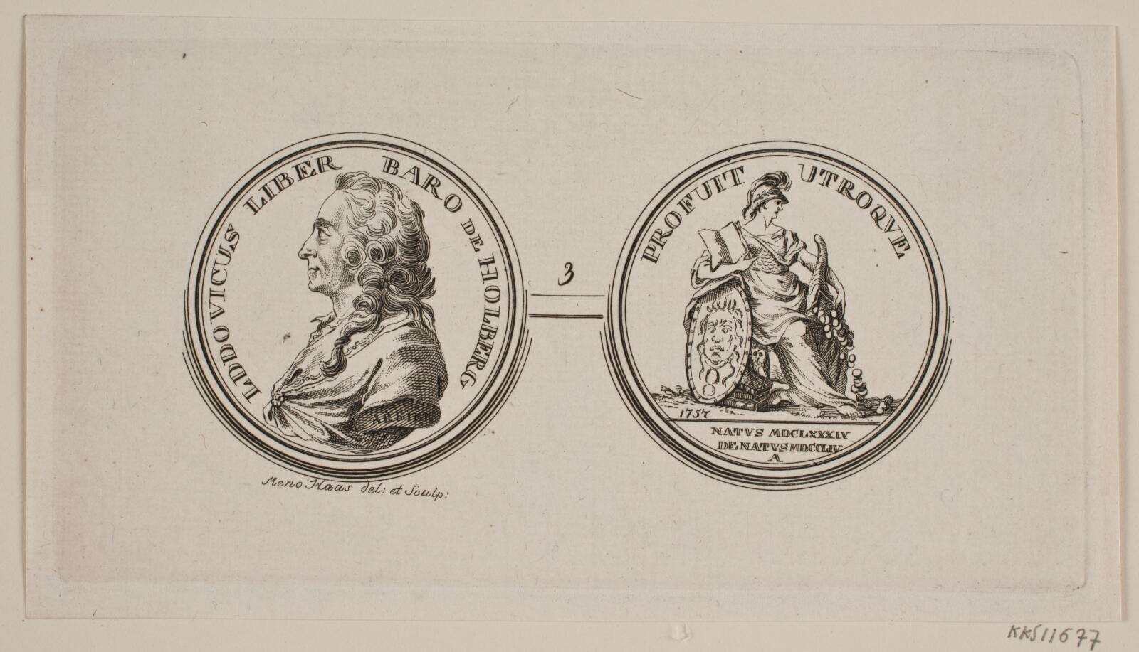 Medaille. Ludvig Holberg, Meno Haas, 1752-1833