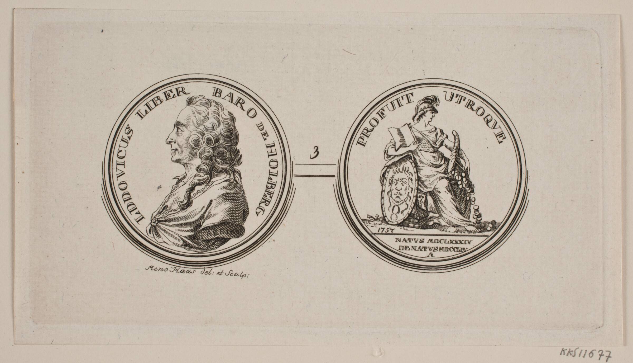 Medaille. Ludvig Holberg, Meno Haas, 1752-1833