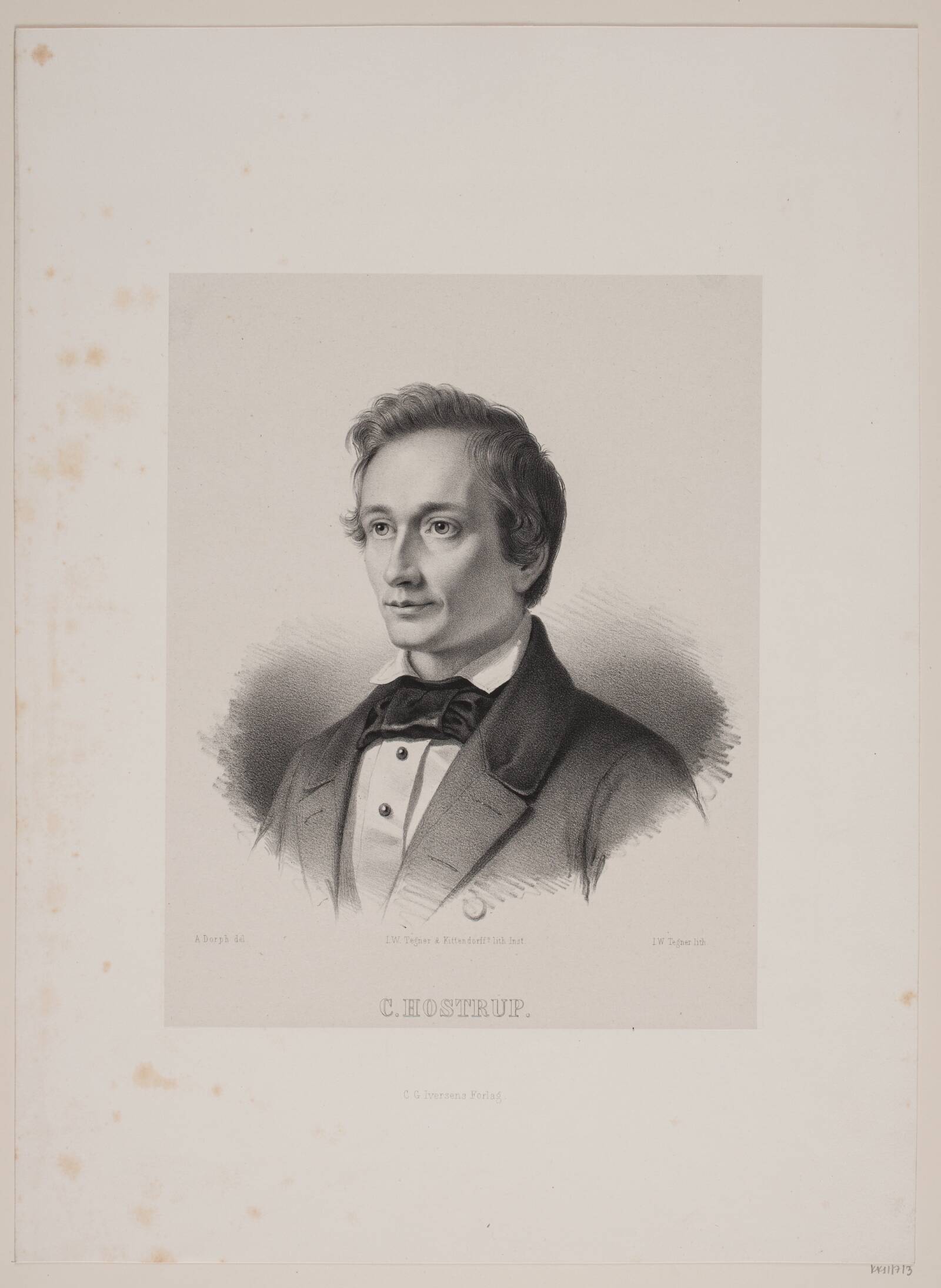 Christian Hostrup, Isac Wilhelm Tegner, 1852