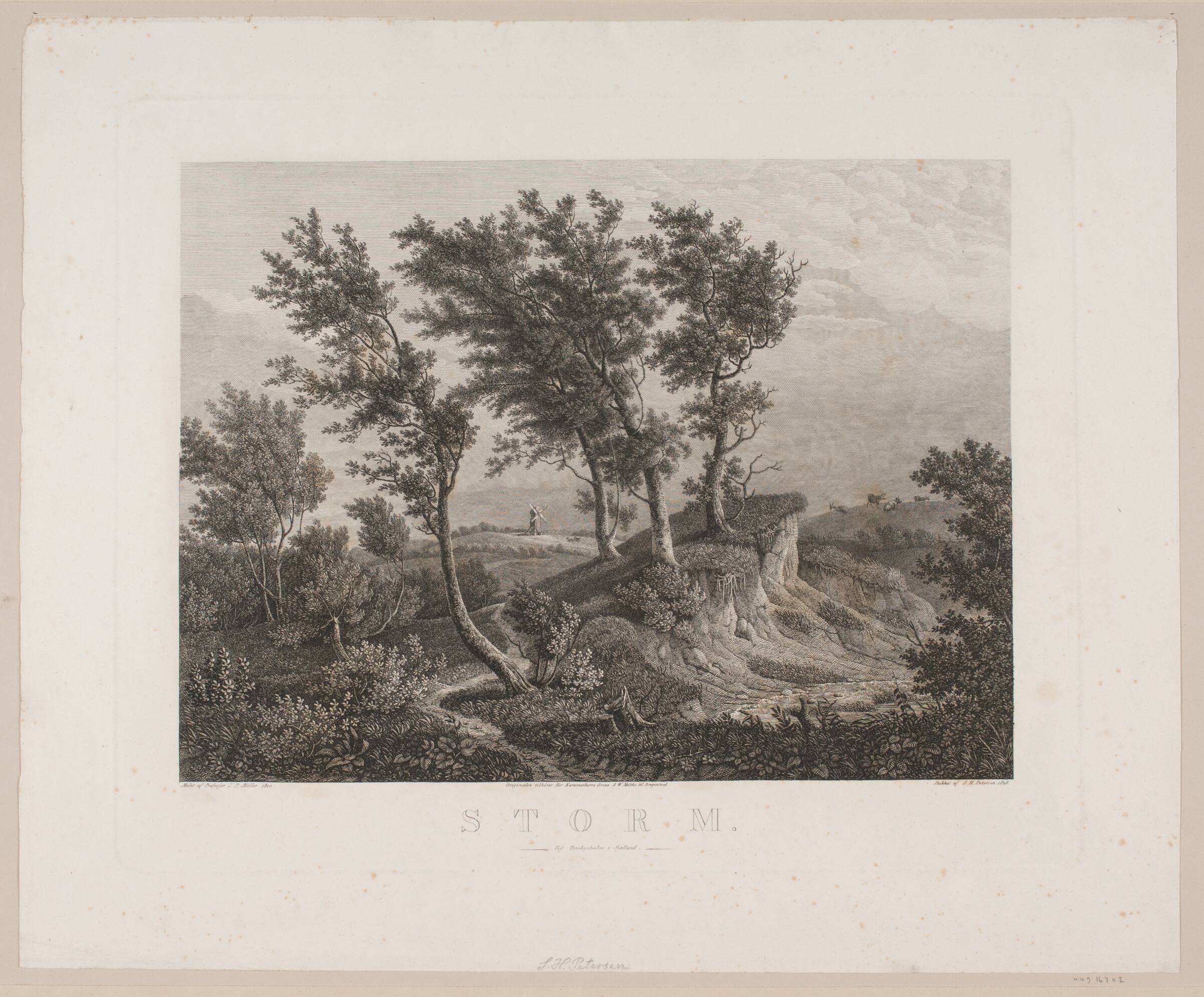 Storm ved Turebyholm i Sjælland, Søren Henrik Petersen, 1828