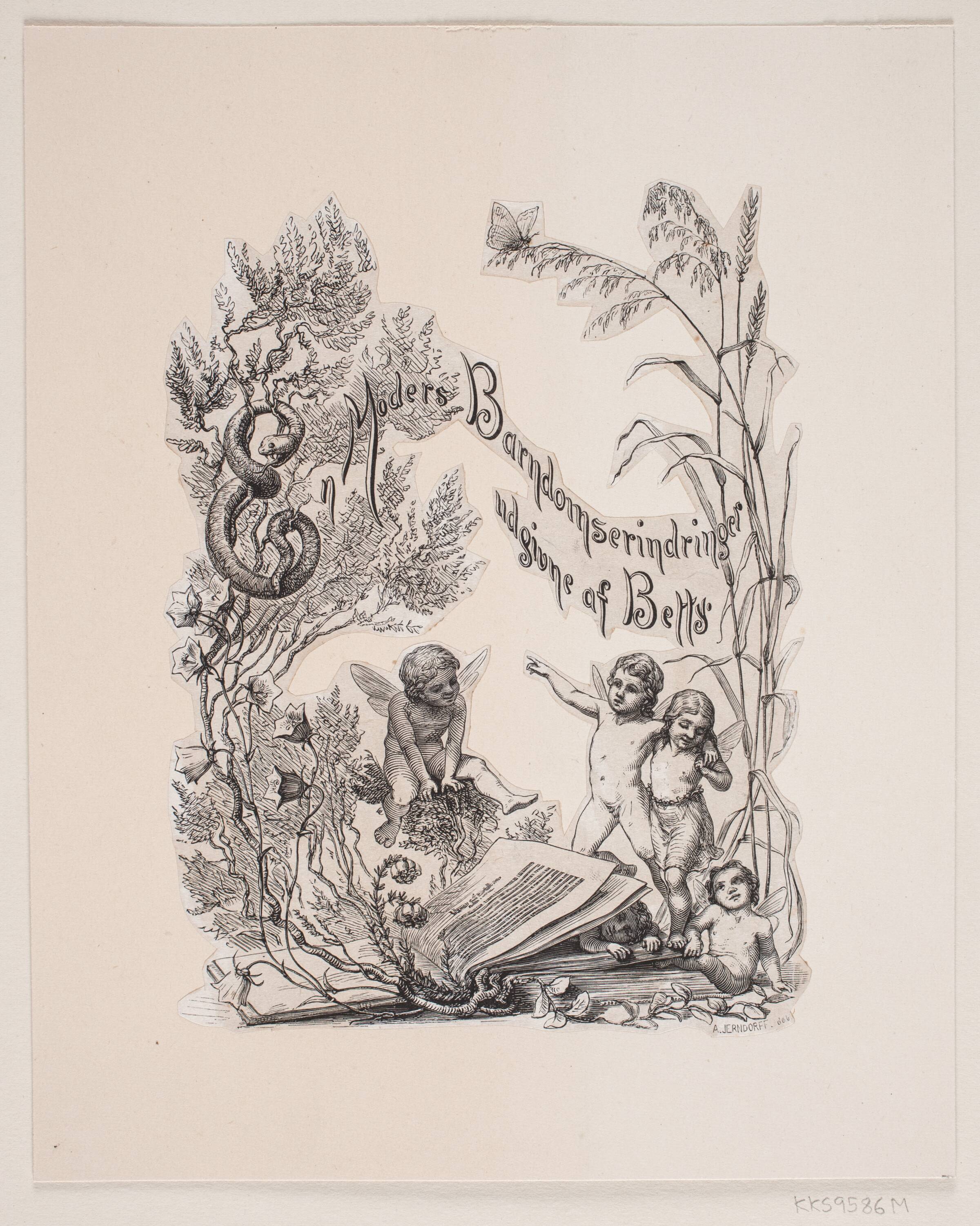 Titelblad til Betty Saugmann, "En Moders Barndomserindringer", F. Hendriksen, 1847-1870