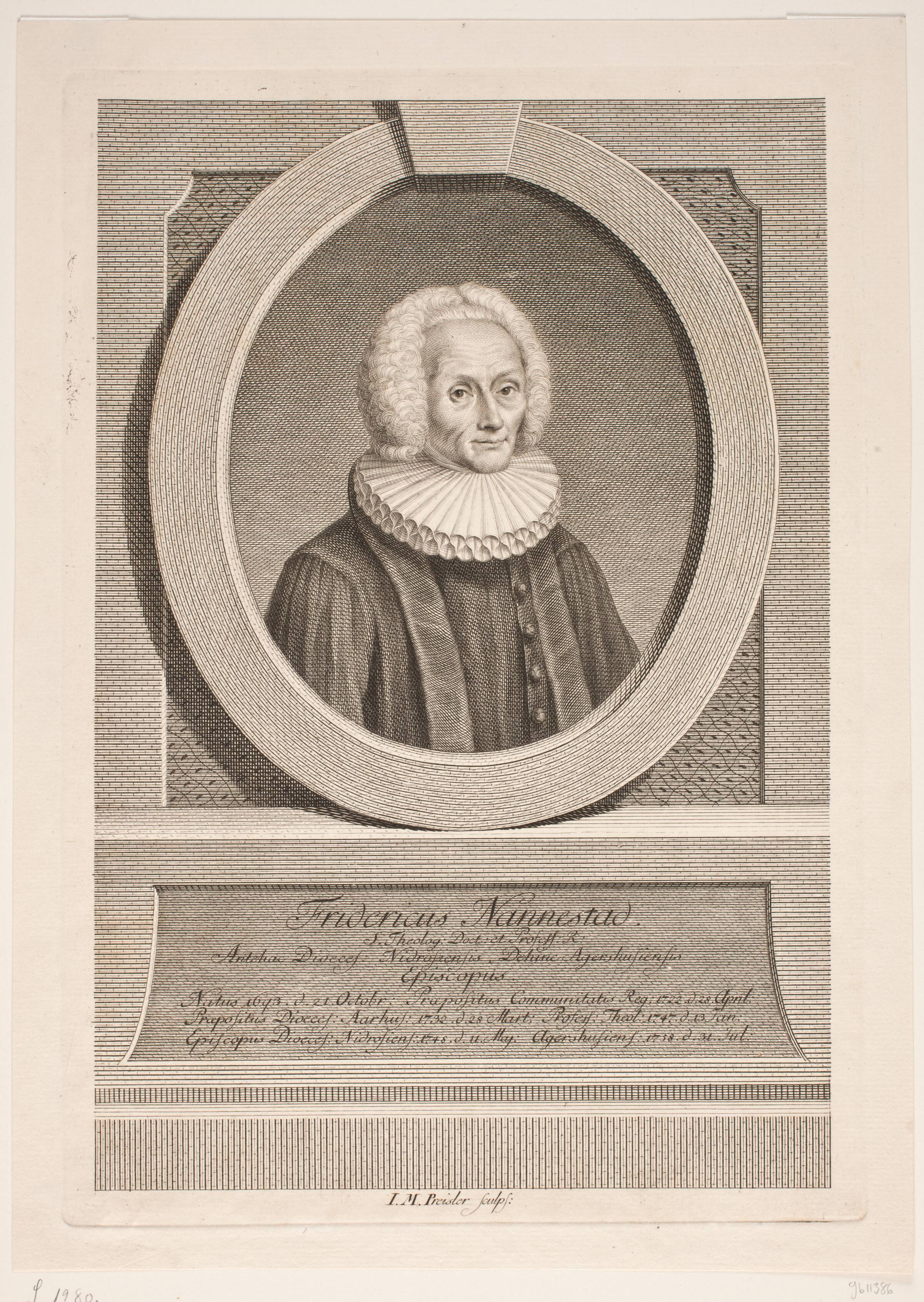 Portræt af F. Nannestad, J.M. Preisler, 1715-1794