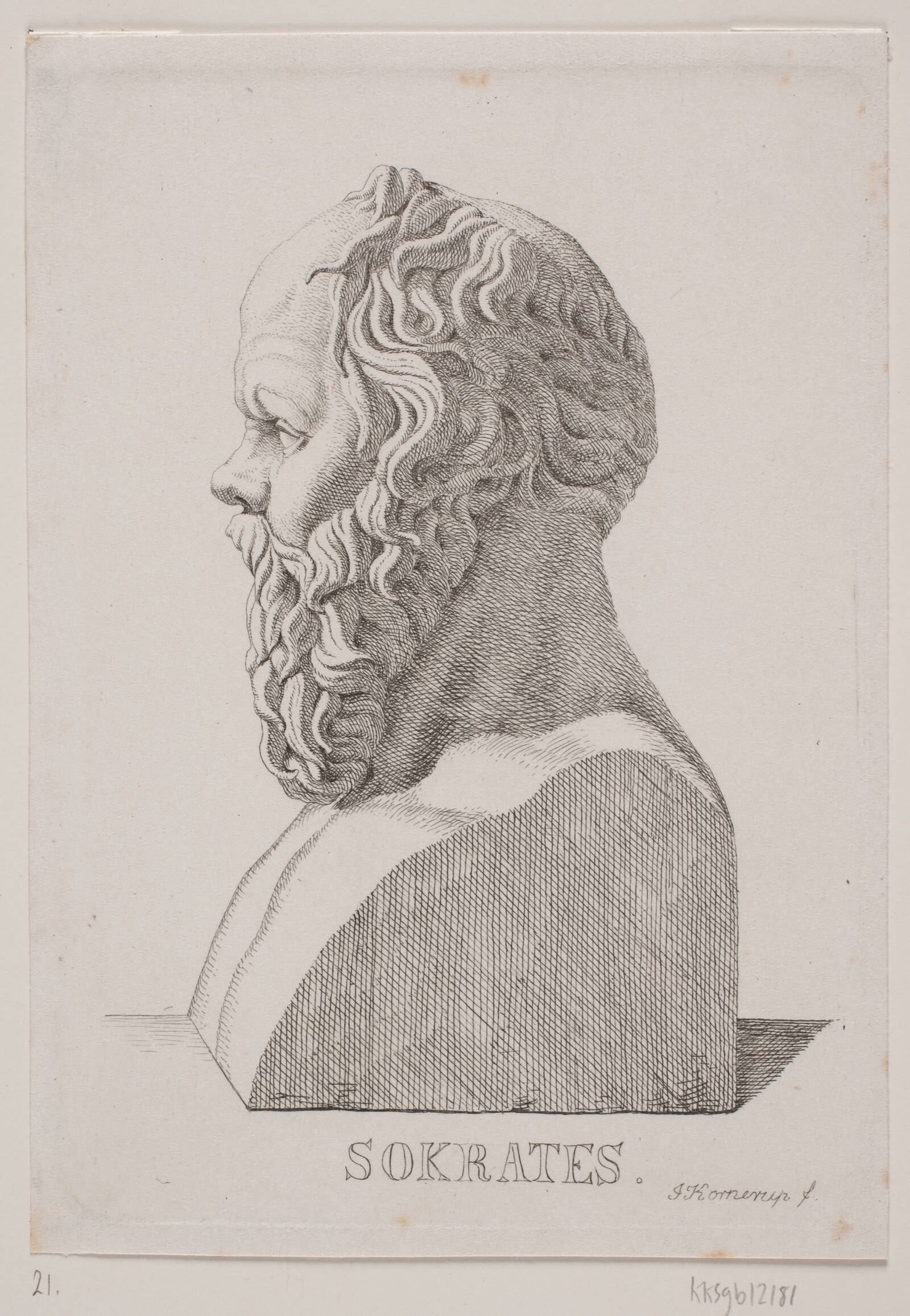 Buste af Sokrates, Jacob Kornerup, 1854