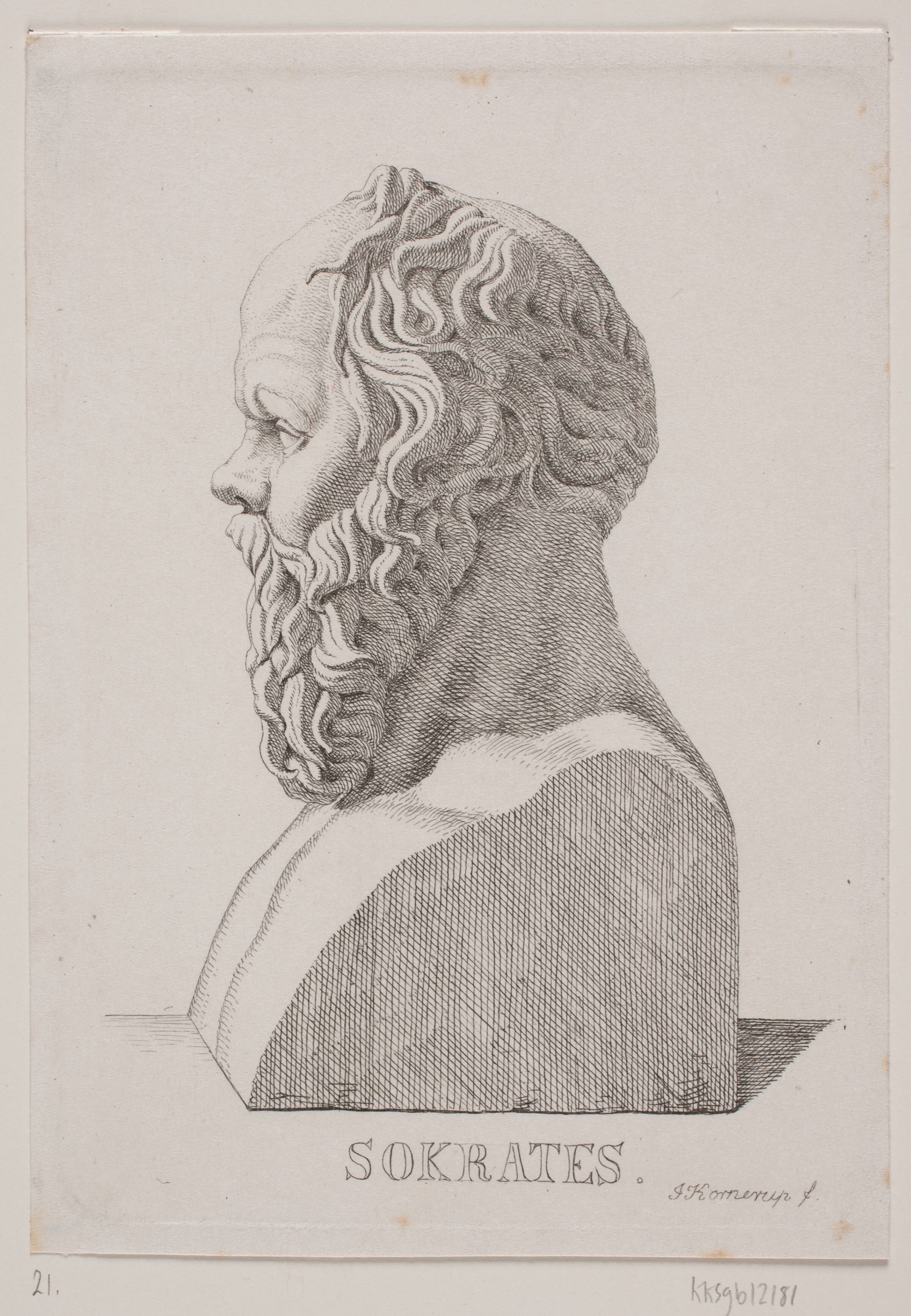 Buste af Sokrates, Jacob Kornerup, 1854