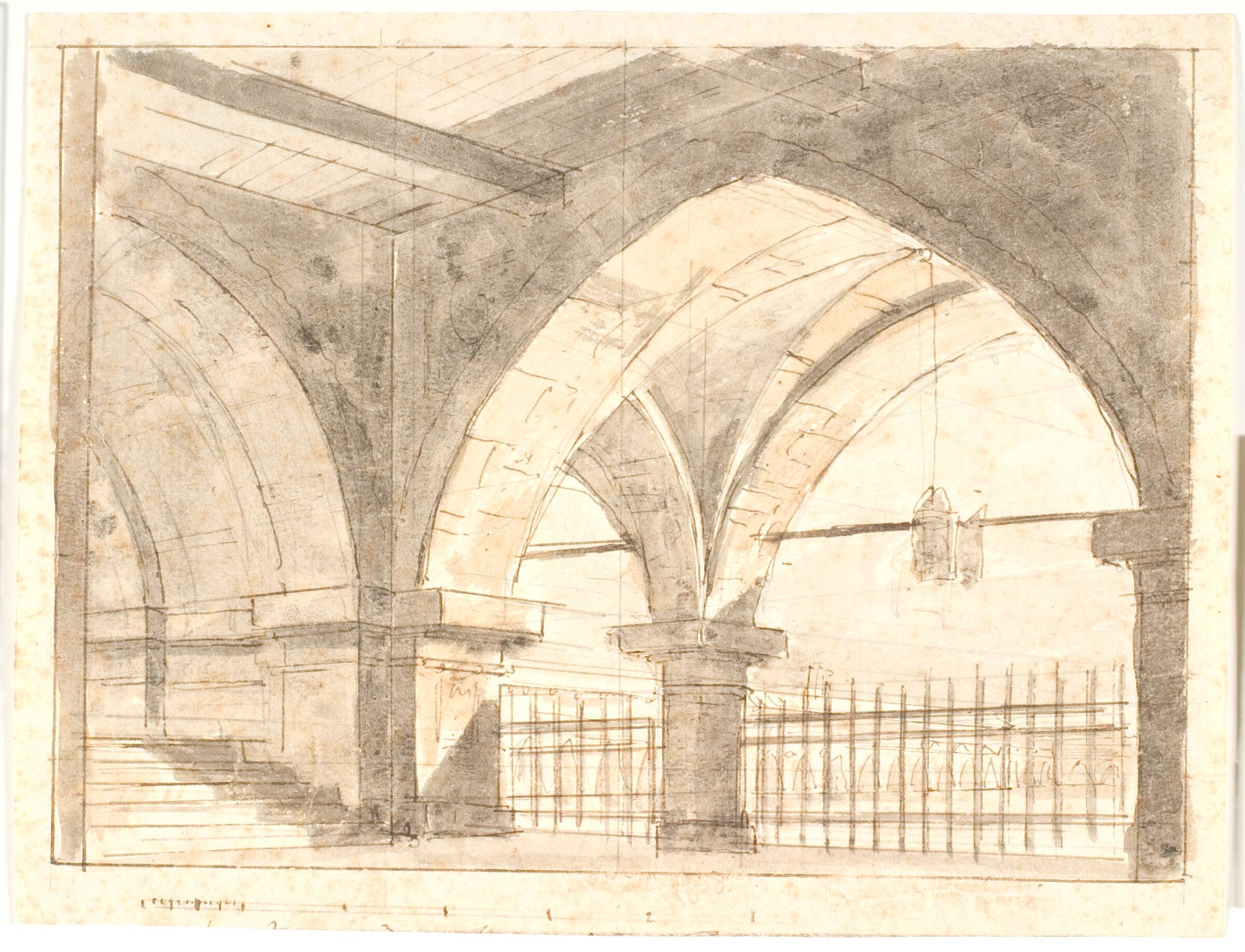 Buegang med trappe og gitter, Aron Wallick, 1803-1809