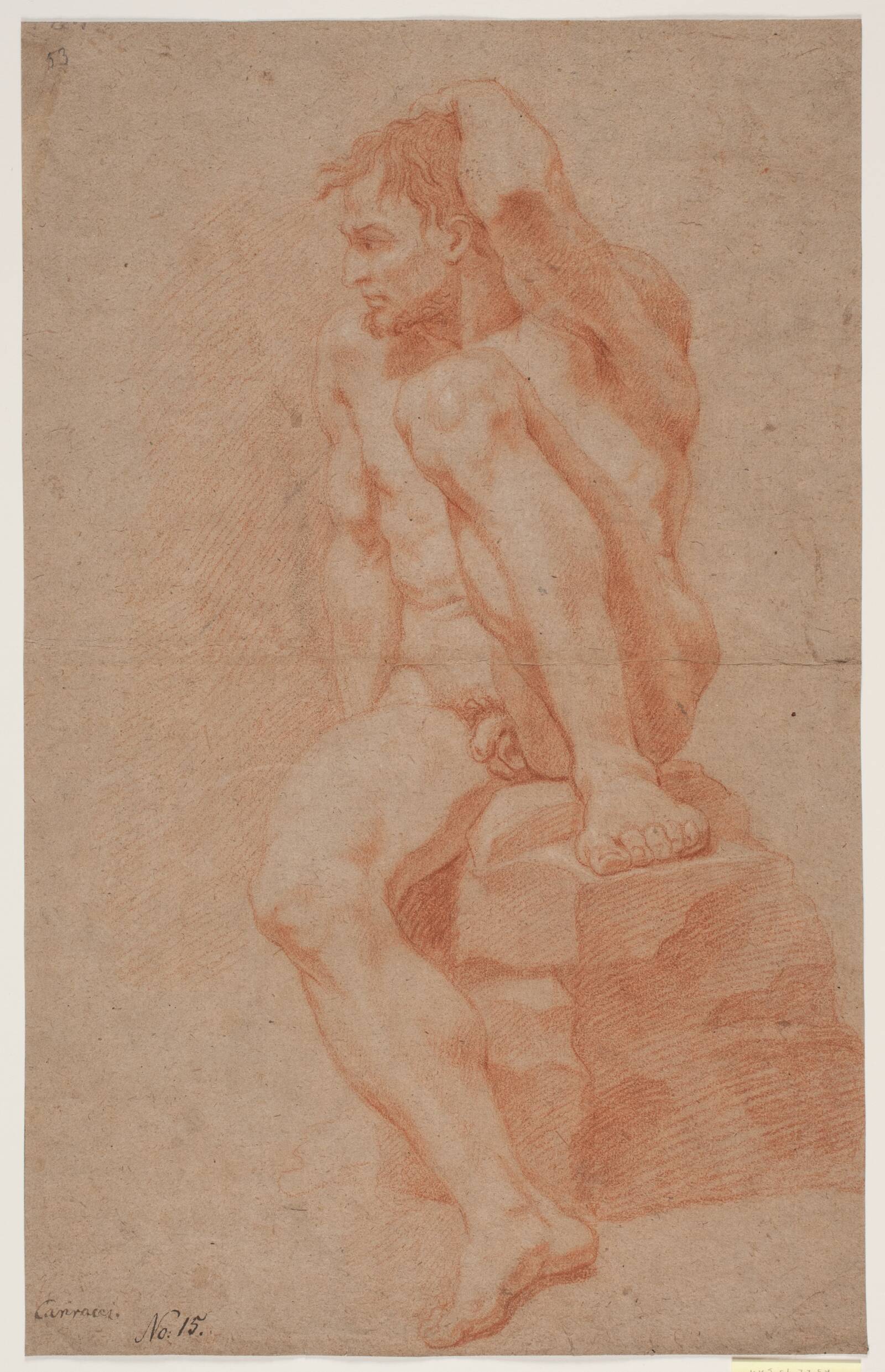Mandlig modelstudie, Hendrik Krock, 1671-1738