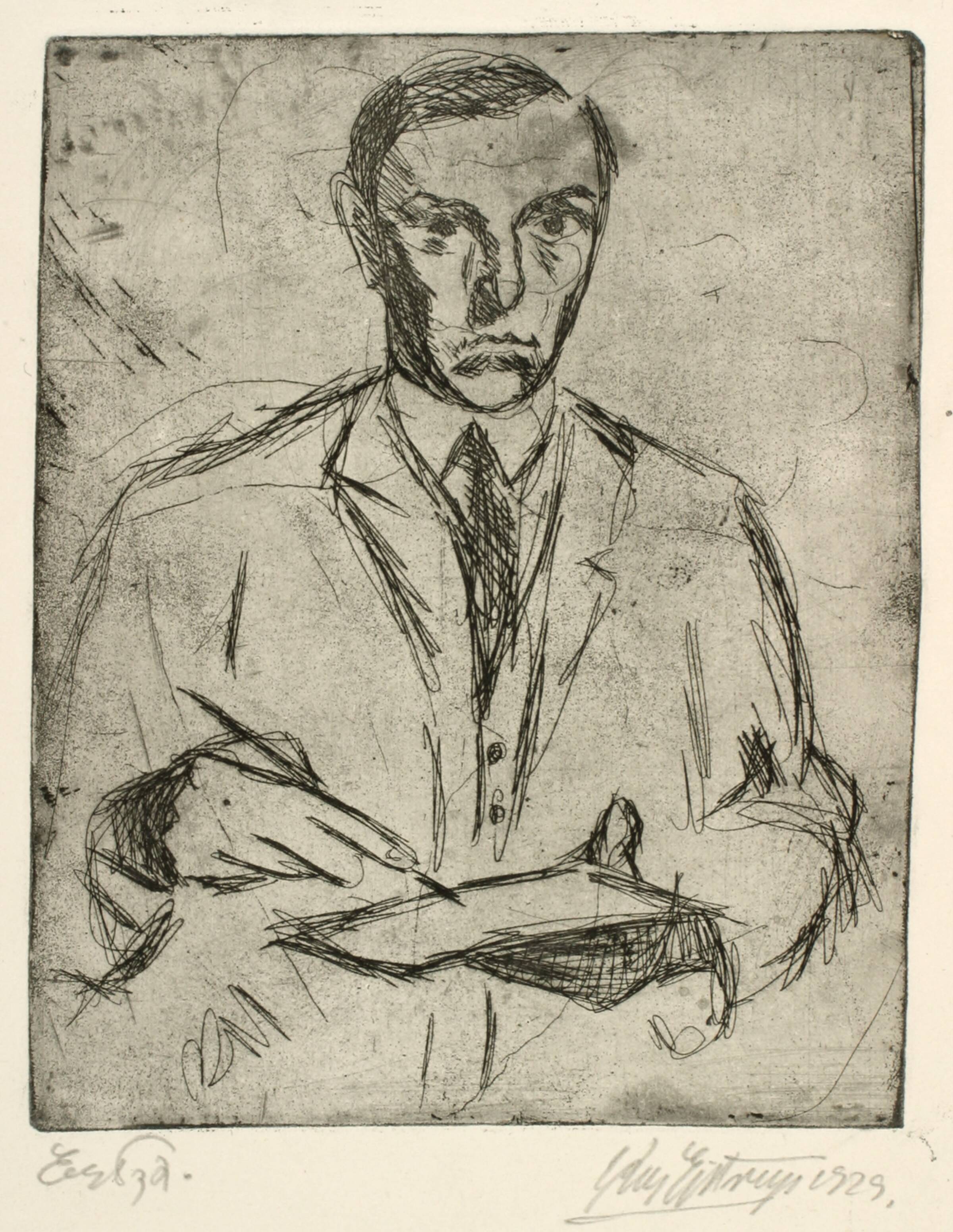 Selvportræt, Kaj Ejstrup, 1929