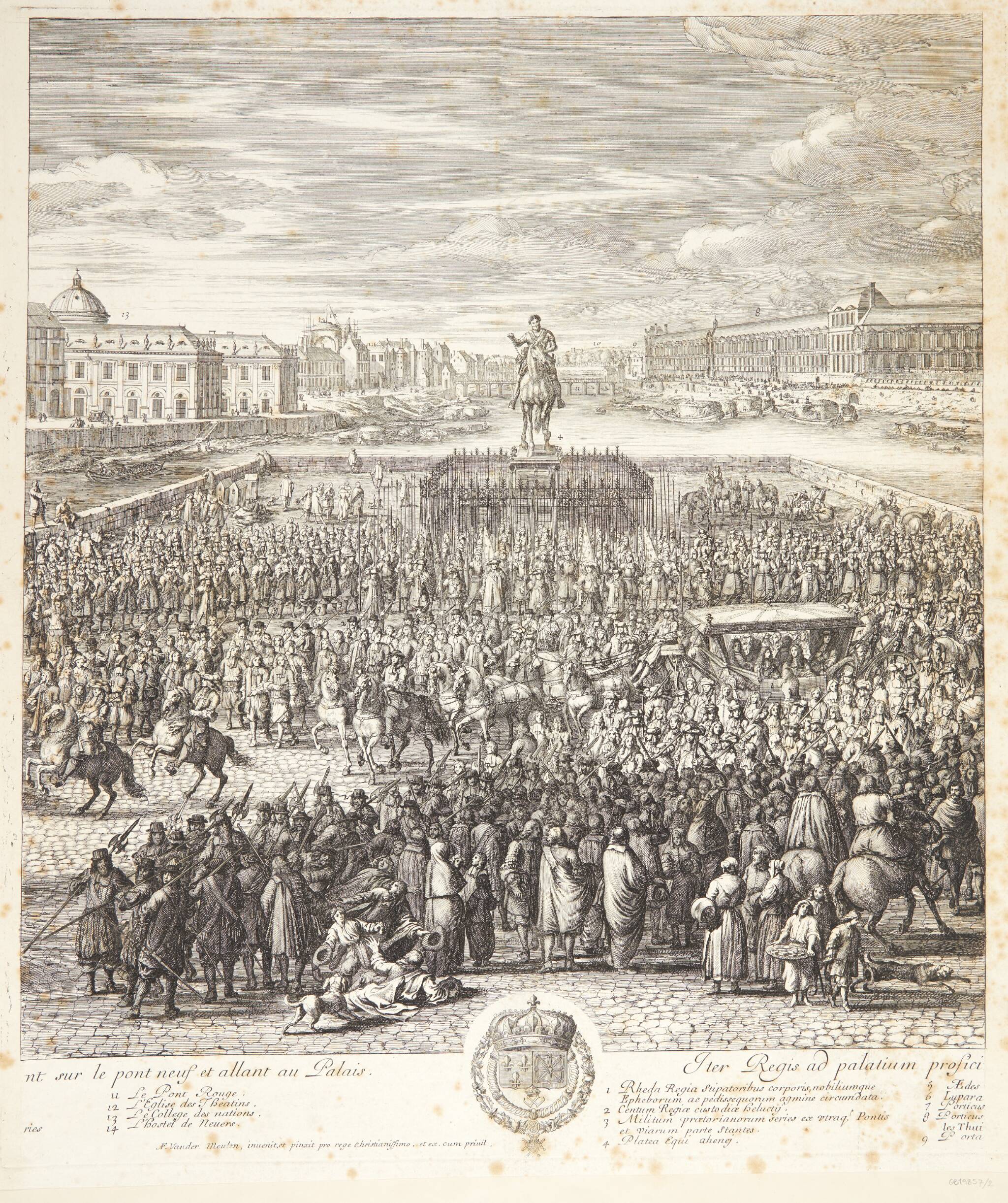 Ludvig XIV i procession over Pont Neuf (midterste del)